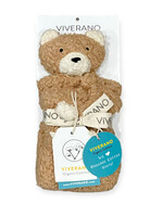 Viverano Bear Organic SHERPA Lovey Baby Security Blanket Cuddle Cloth