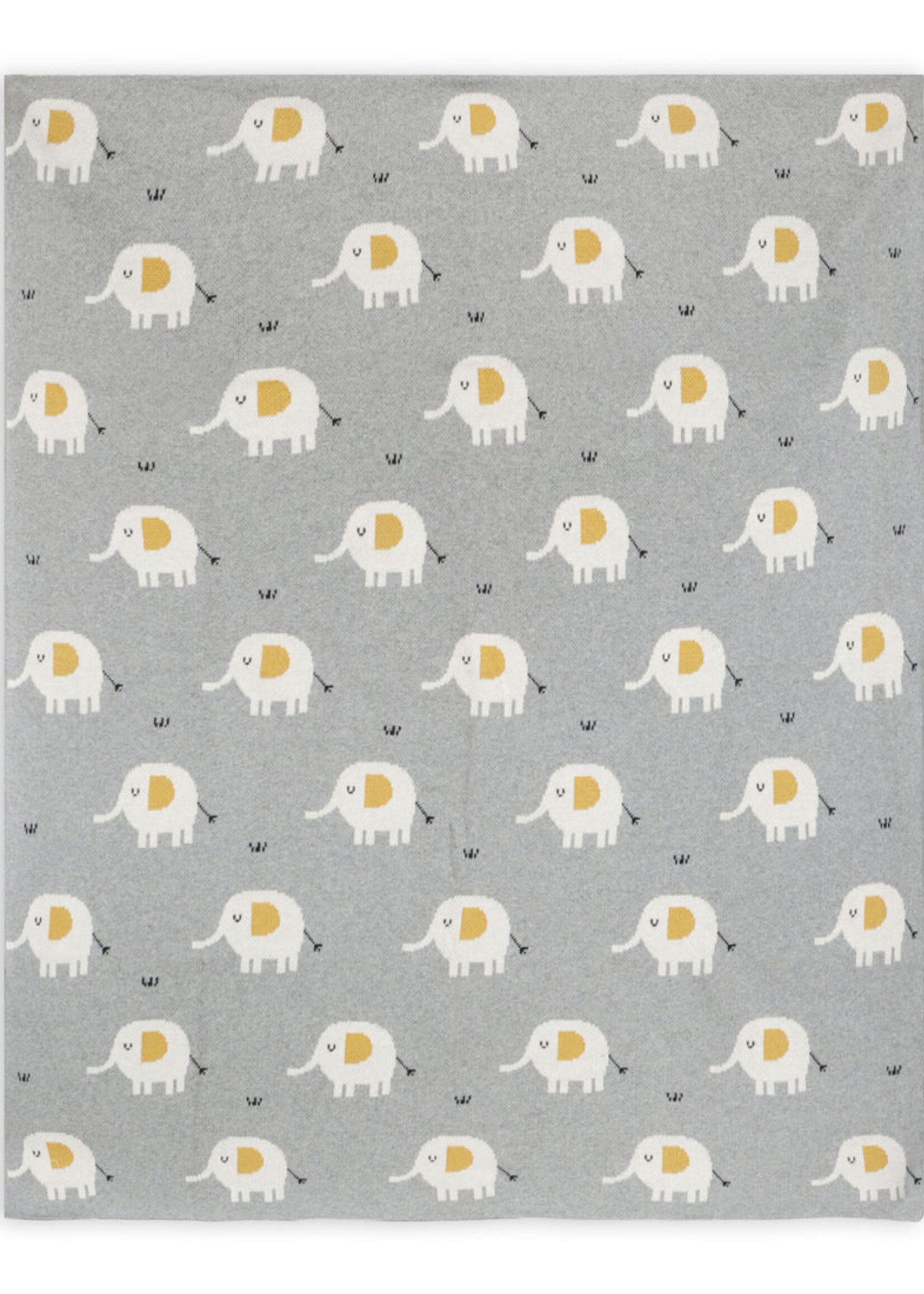 Viverano Elephant Jacquard Knit Baby Blanket/Lovey Gift Set