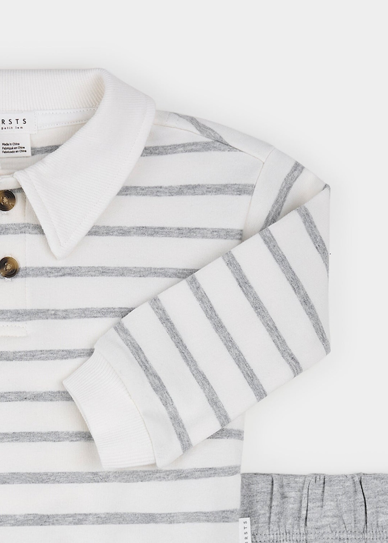 Petit Lem STRIPE KNIT TOP/PANT SET