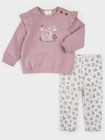 Petit Lem SWEATSHIRT LEGGINGS KNIT SET W/DEER PRINT
