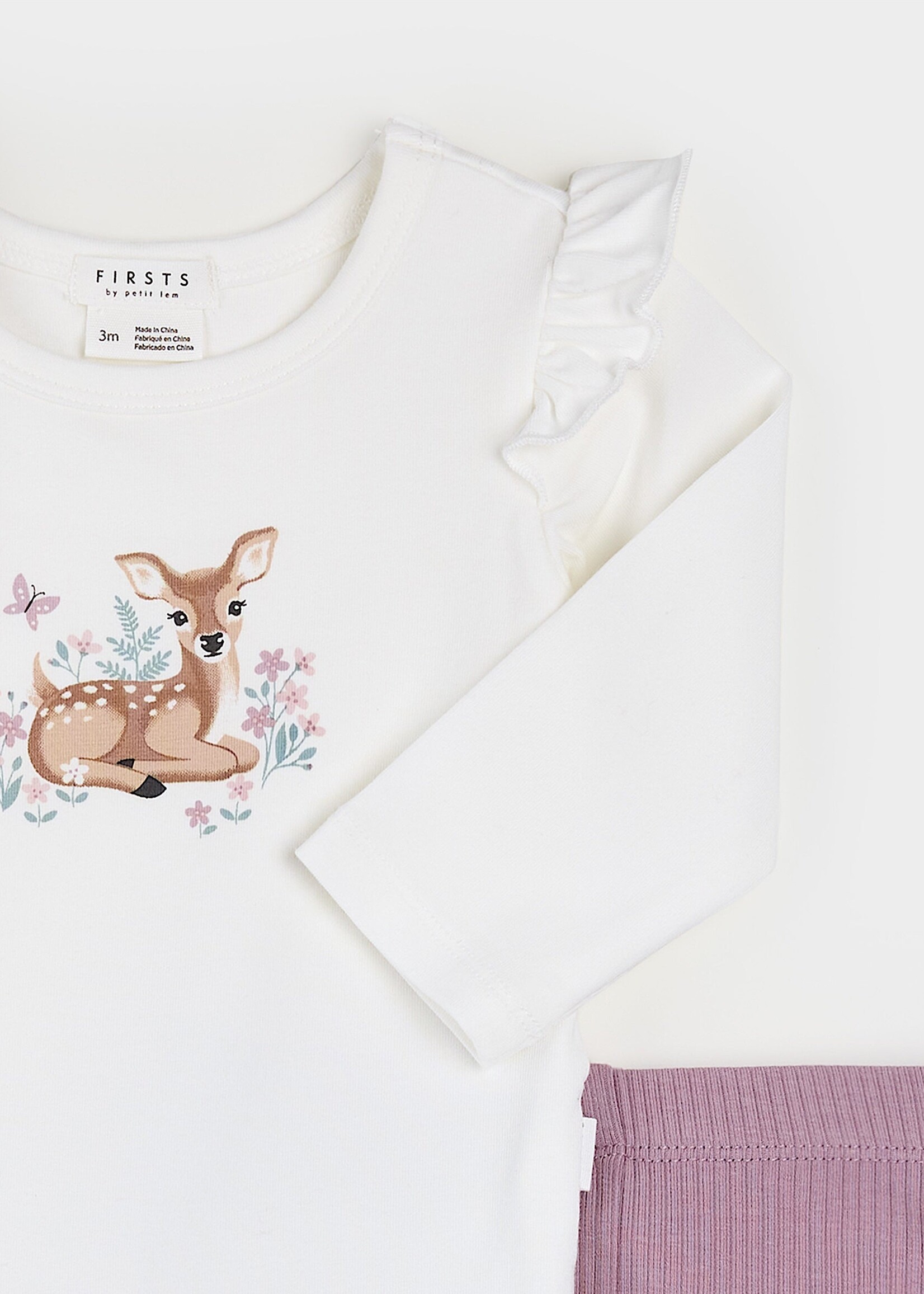 Petit Lem BODYSUIT PANTS Set W/DEER PRINT