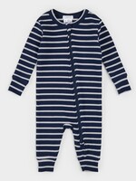 Petit Lem SLEEPER KNIT-NAVY STRIPE