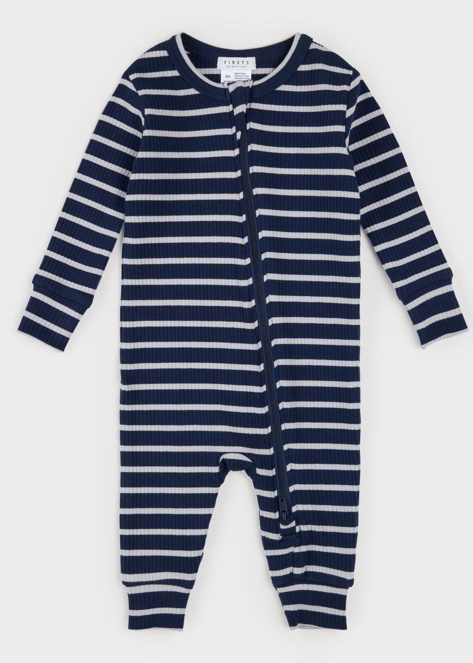Petit Lem SLEEPER KNIT-NAVY STRIPE