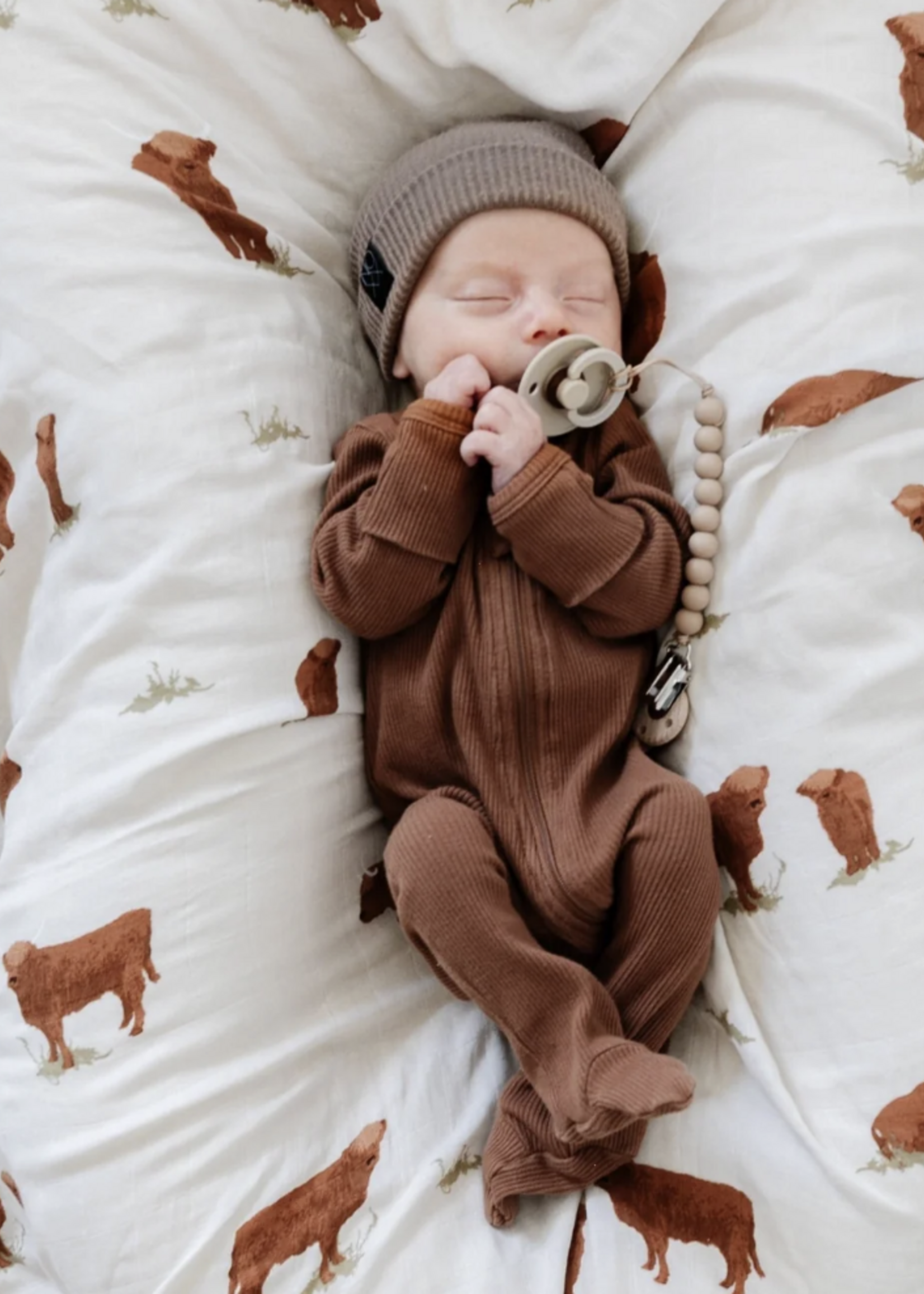 Saranoni Bamboo Rayon Muslin Swaddles Highland Cow