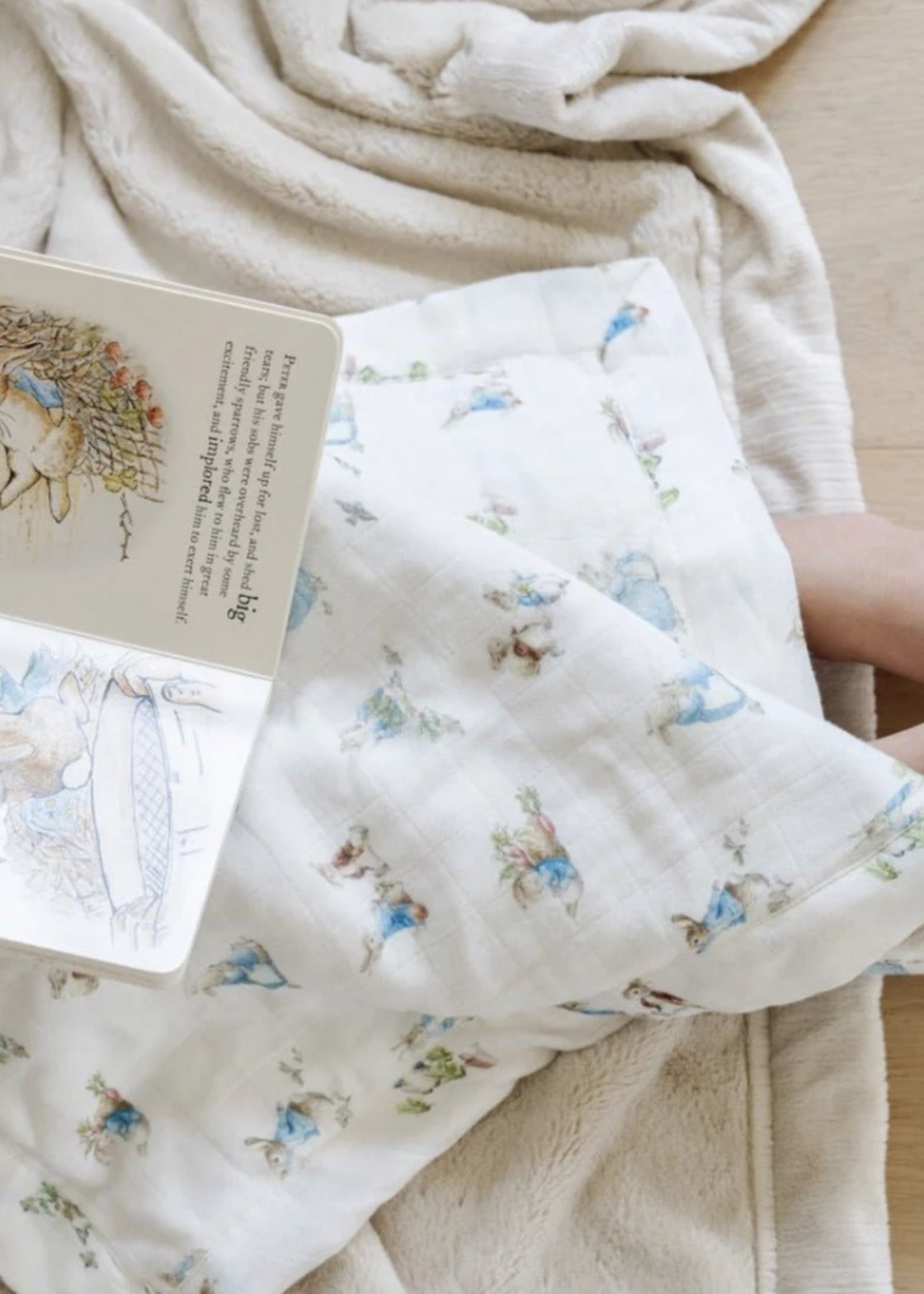 Saranoni Peter Rabbit™ Bamboo Rayon Muslin/Lush Mini Blankets boy