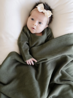 Saranoni Stretchy Waffle Knit Receiving Blankets Loden