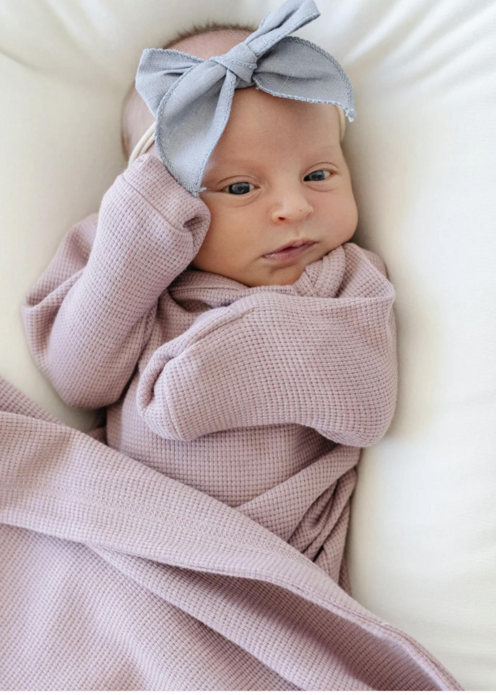 Saranoni Stretchy Waffle Knit Receiving Blankets Mulberry