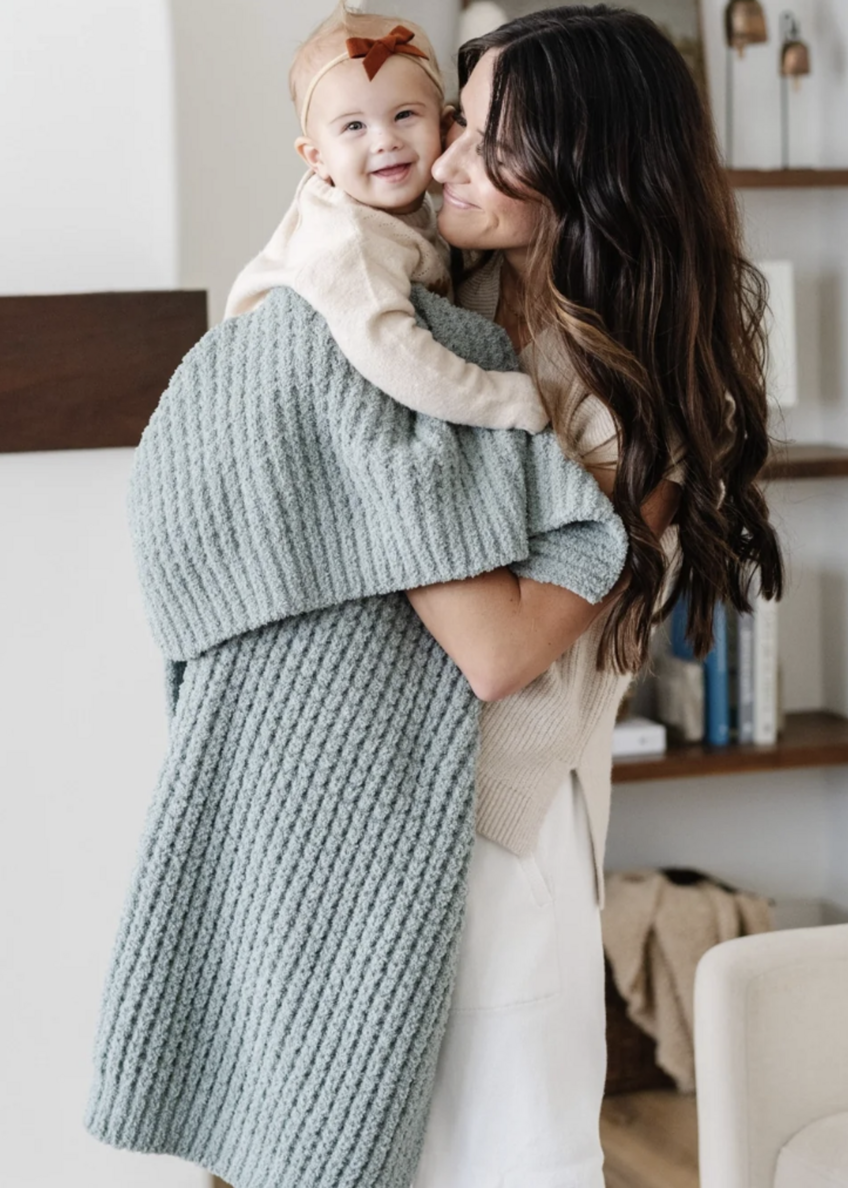 Saranoni Waffle Knit Receiving Blankets Elm
