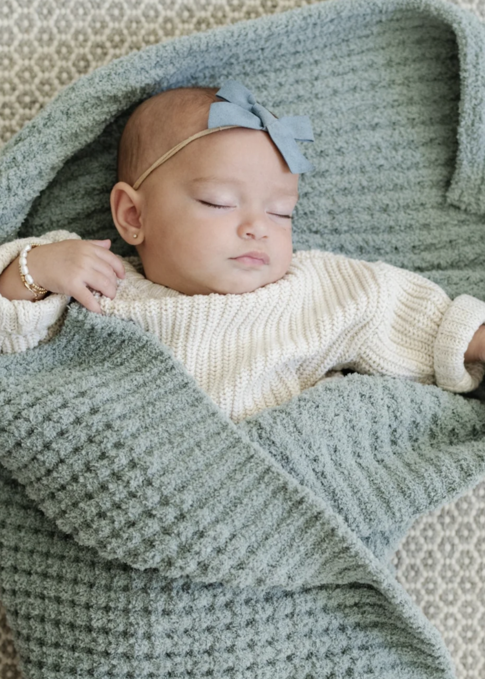 Saranoni Waffle Knit Receiving Blankets Elm