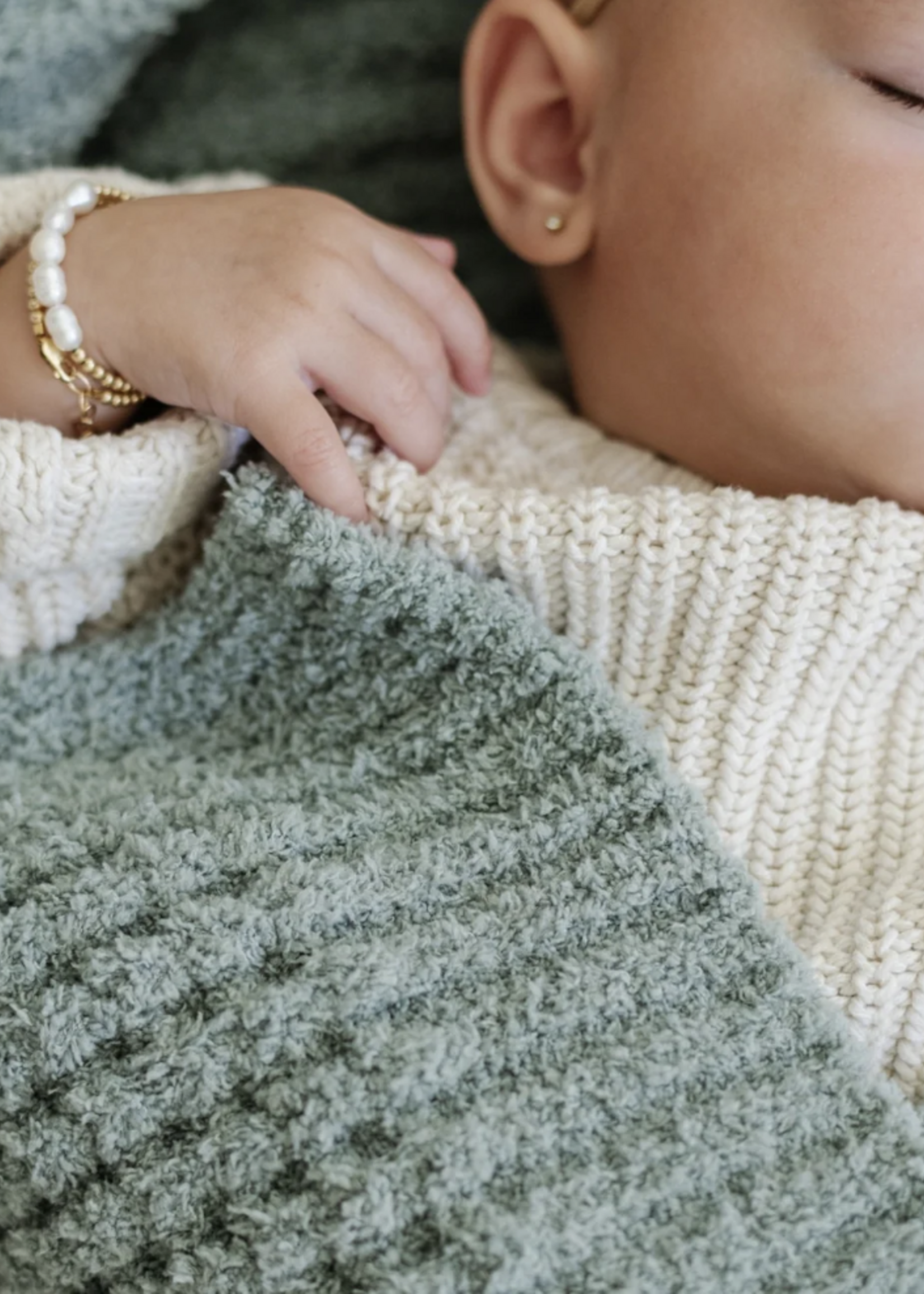 Saranoni Waffle Knit Receiving Blankets Elm