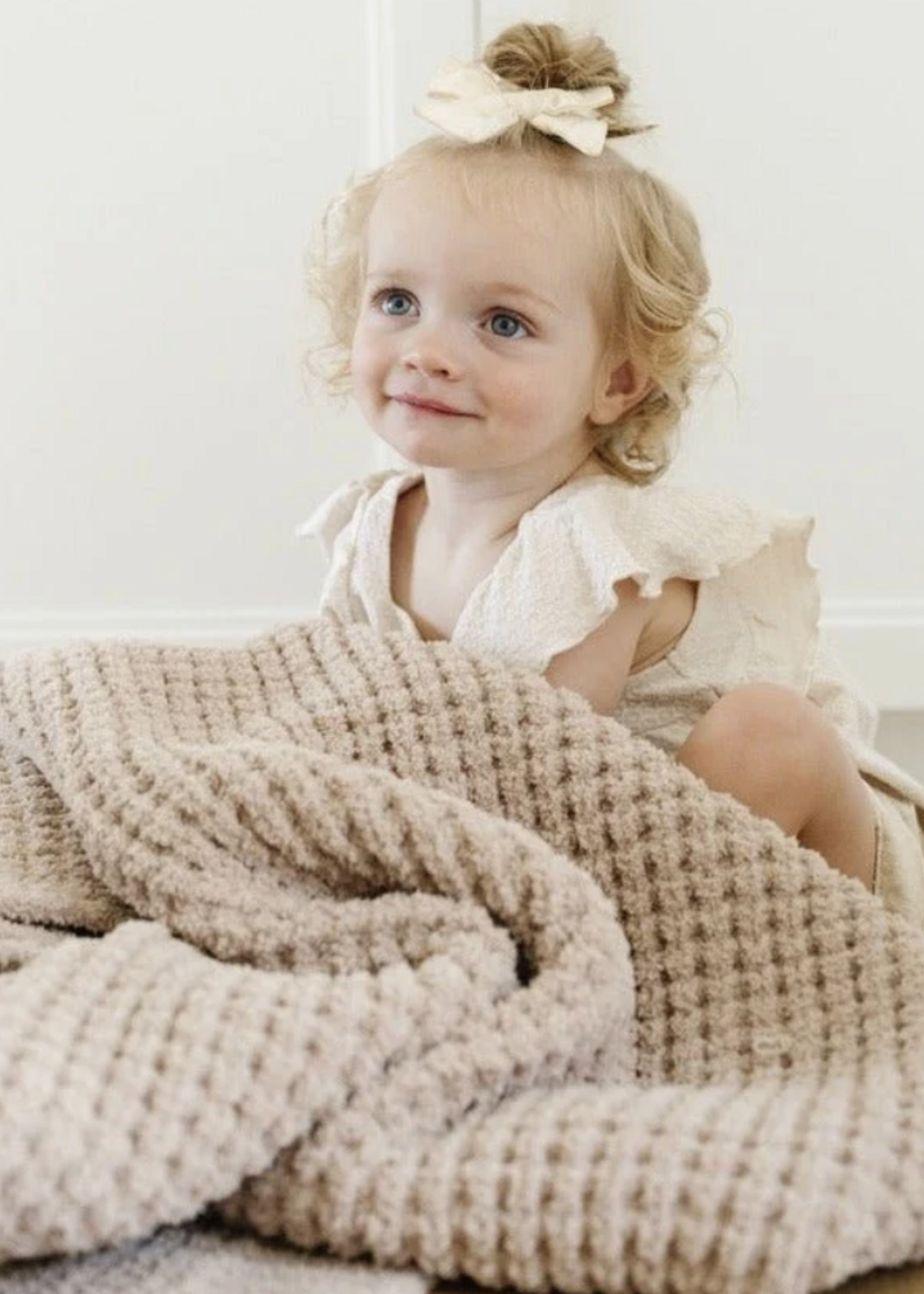 Saranoni Waffle Knit Receiving Blankets Wheat