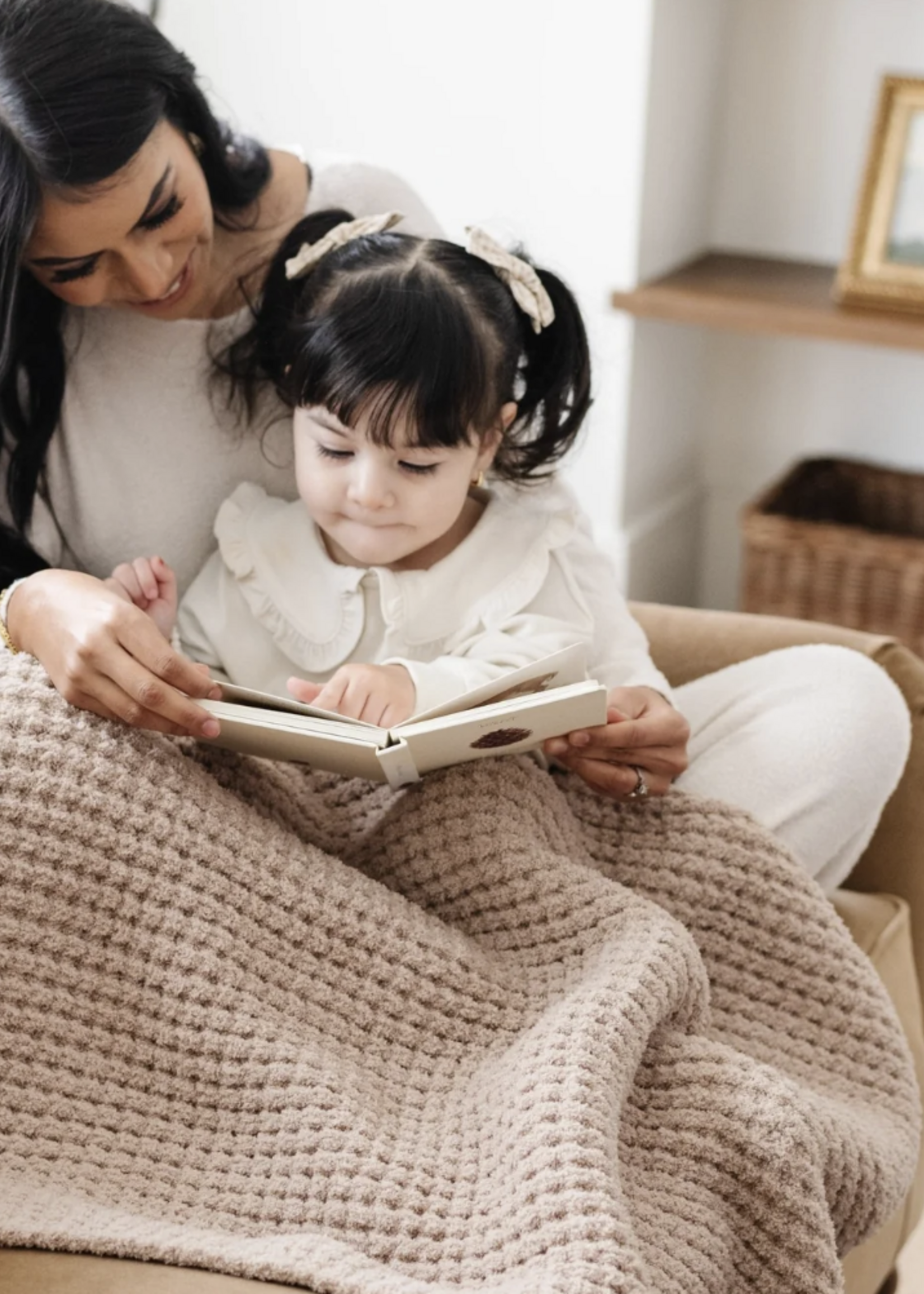 Saranoni Waffle Knit Receiving Blankets Wheat