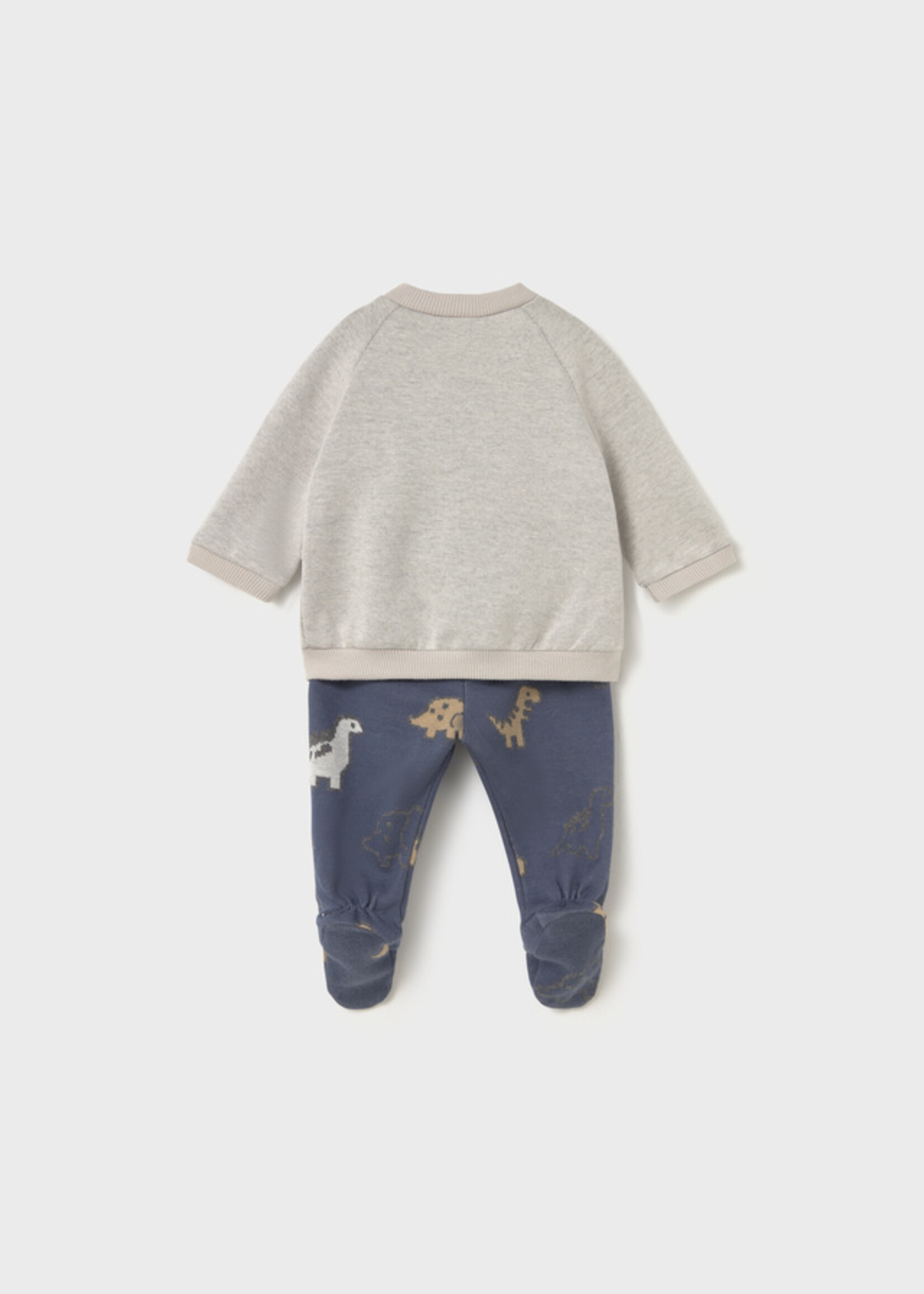 Mayoral Pullover Footed Pant Set w/Dino Print