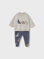 Mayoral Pullover Footed Pant Set w/Dino Print