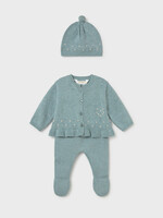 Mayoral Cardigan and Footed Pant Set Mineral