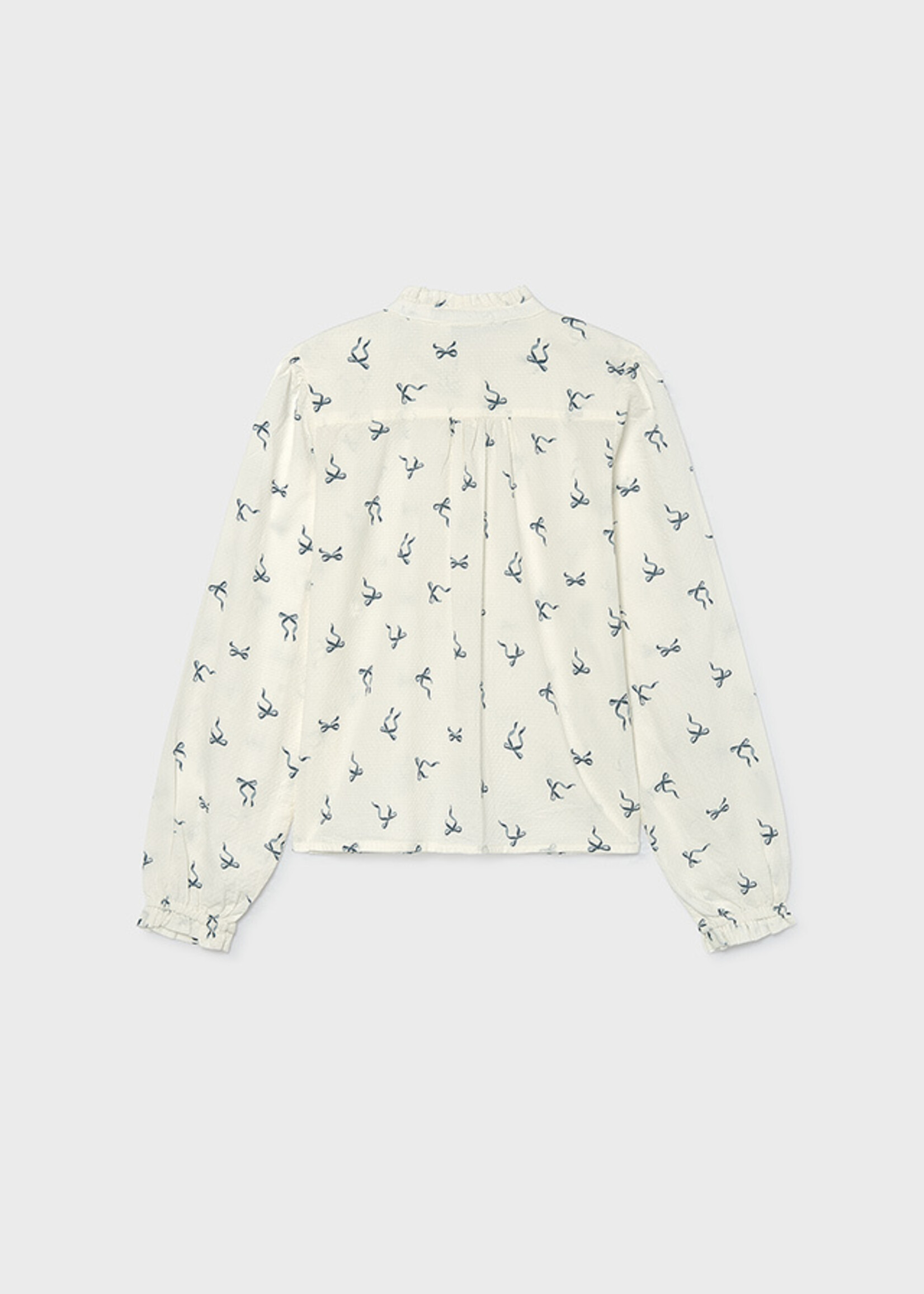 Mayoral Cream Print Jacquard Blouse