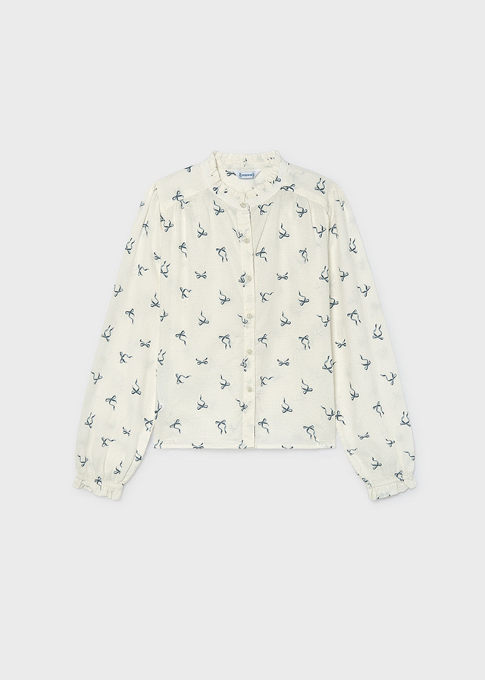 Mayoral Cream Print Jacquard Blouse