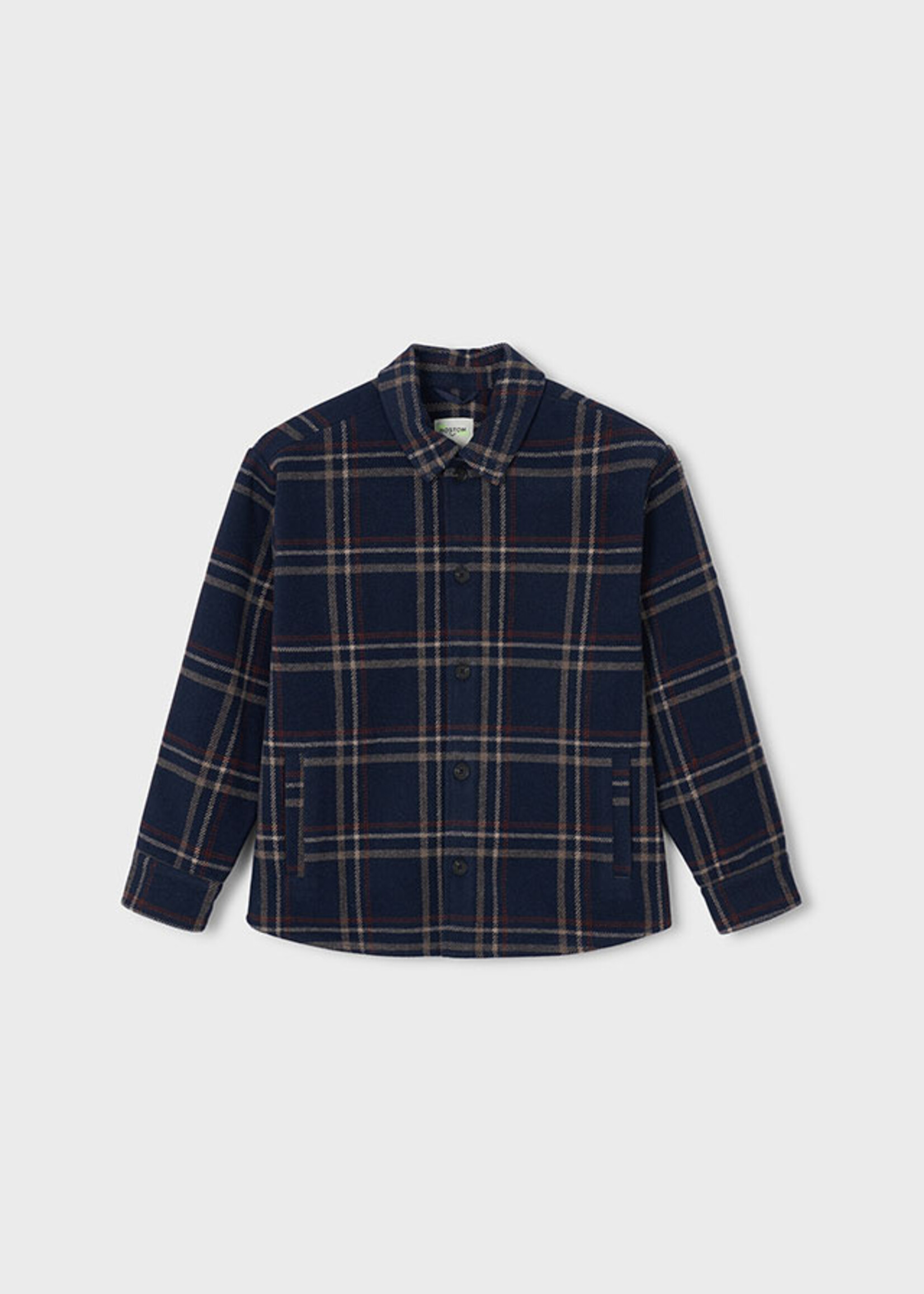 Mayoral Navy Check Flannel Overshirt