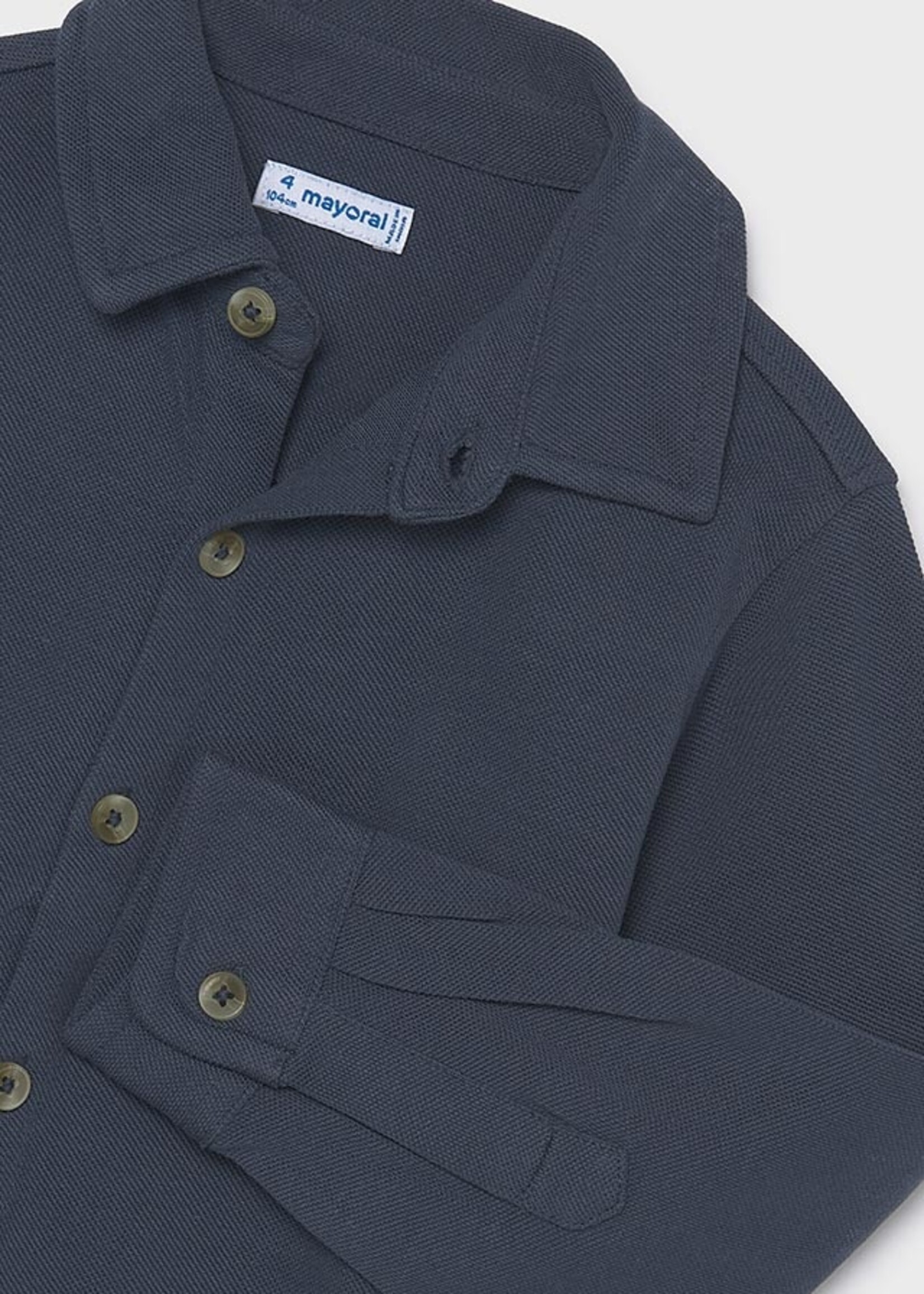 Mayoral L/S Pique Knit Shirt Navy