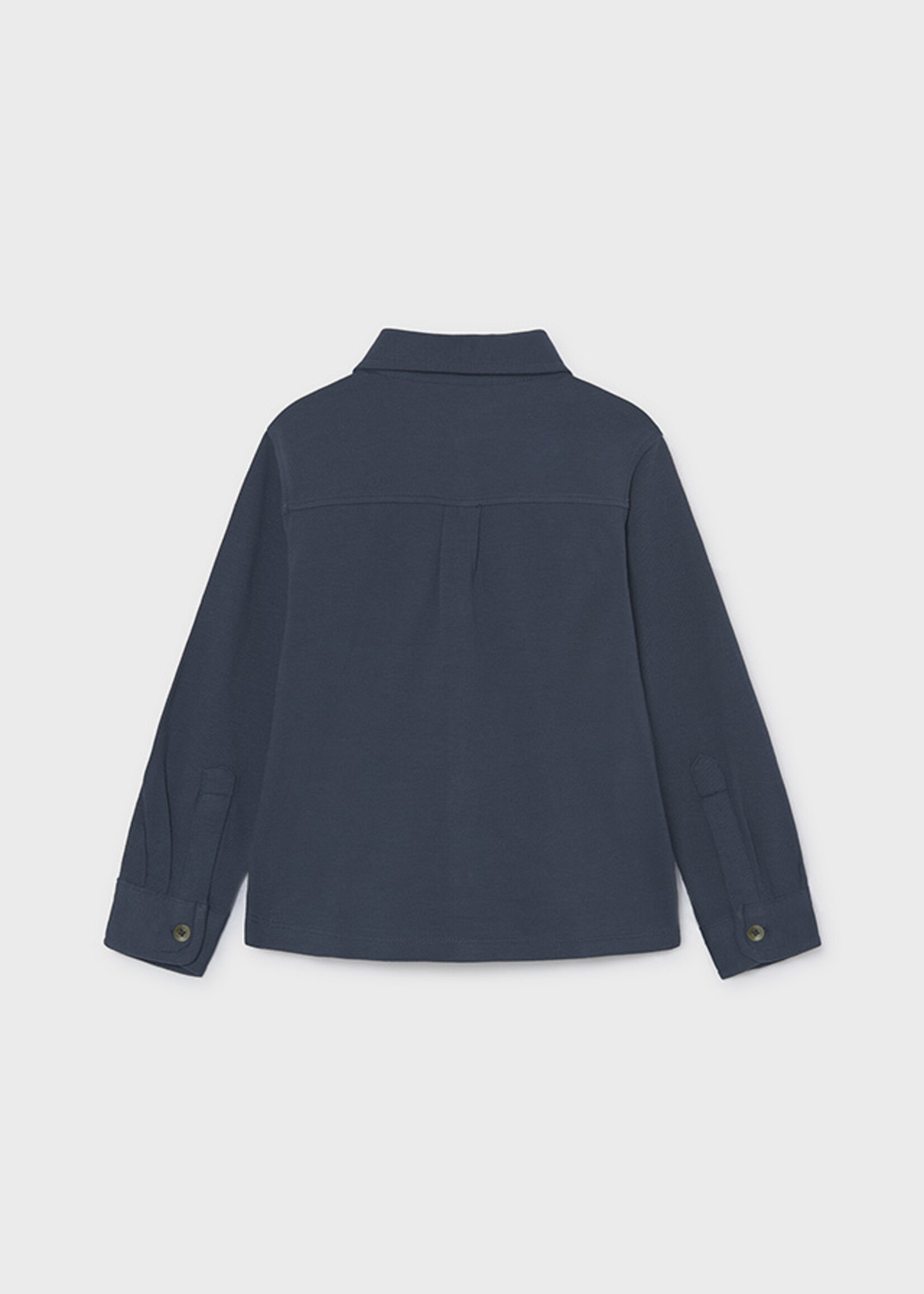 Mayoral L/S Pique Knit Shirt Navy