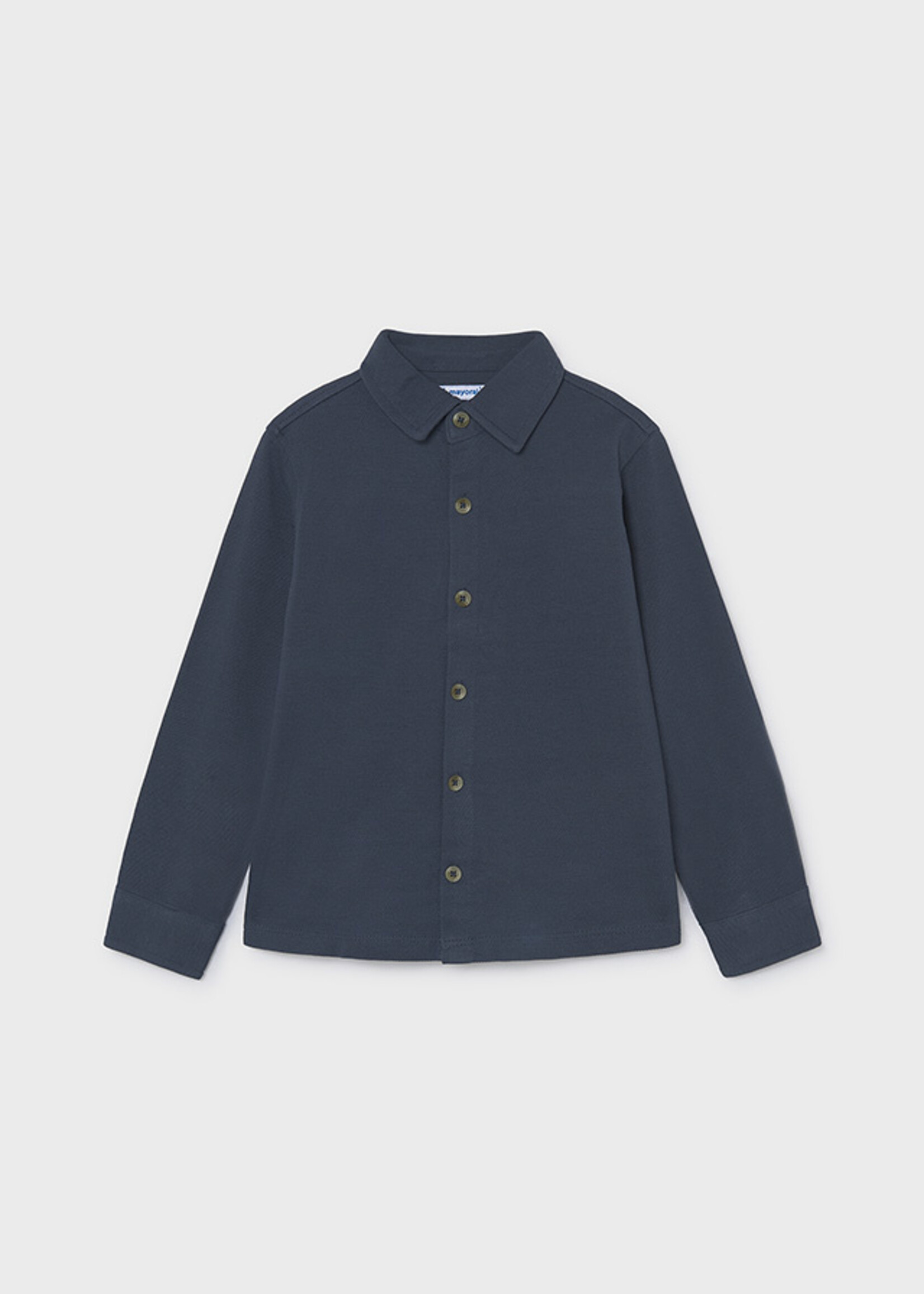 Mayoral L/S Pique Knit Shirt Navy