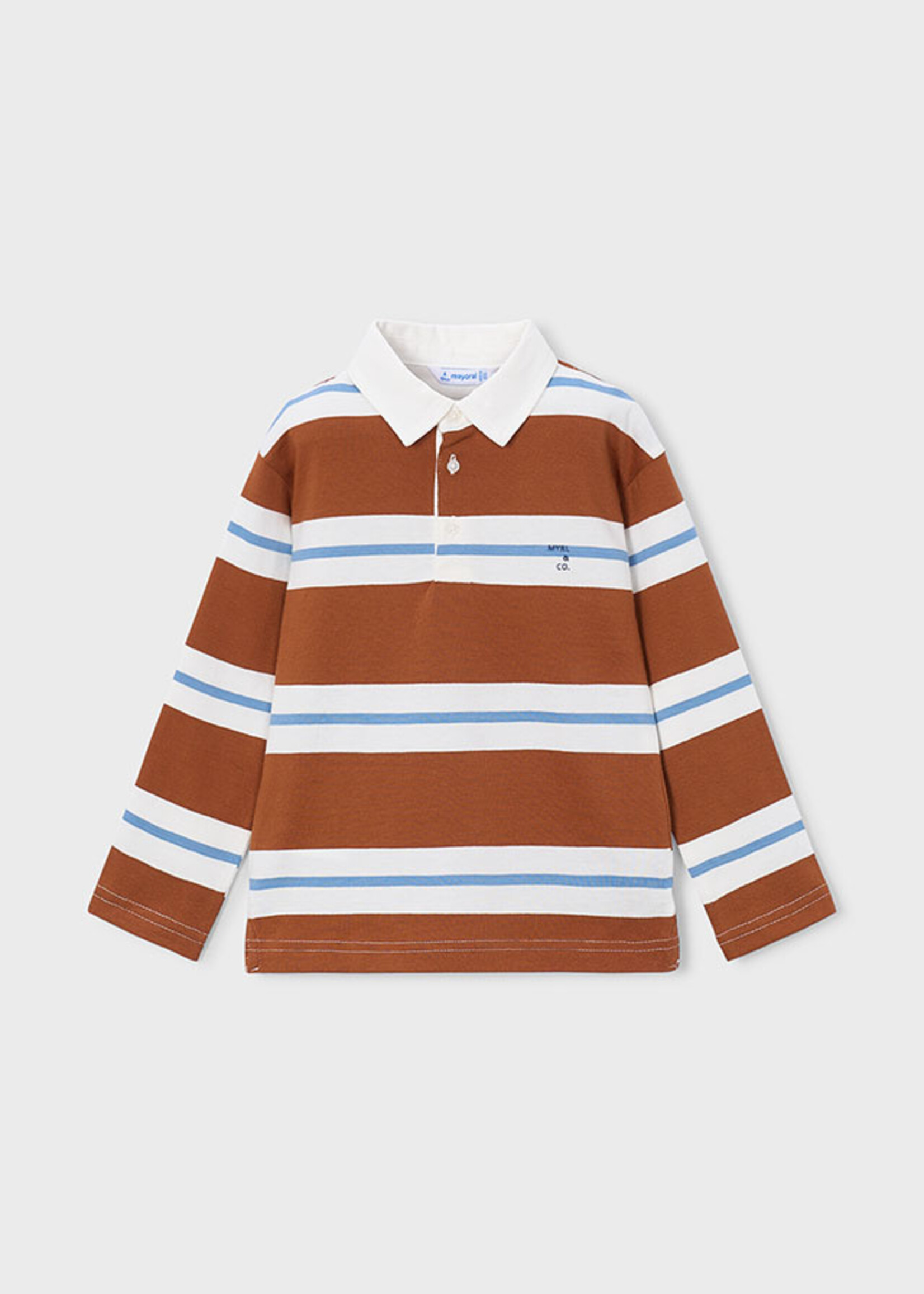 Mayoral L/S Stripe Polo Brick Red