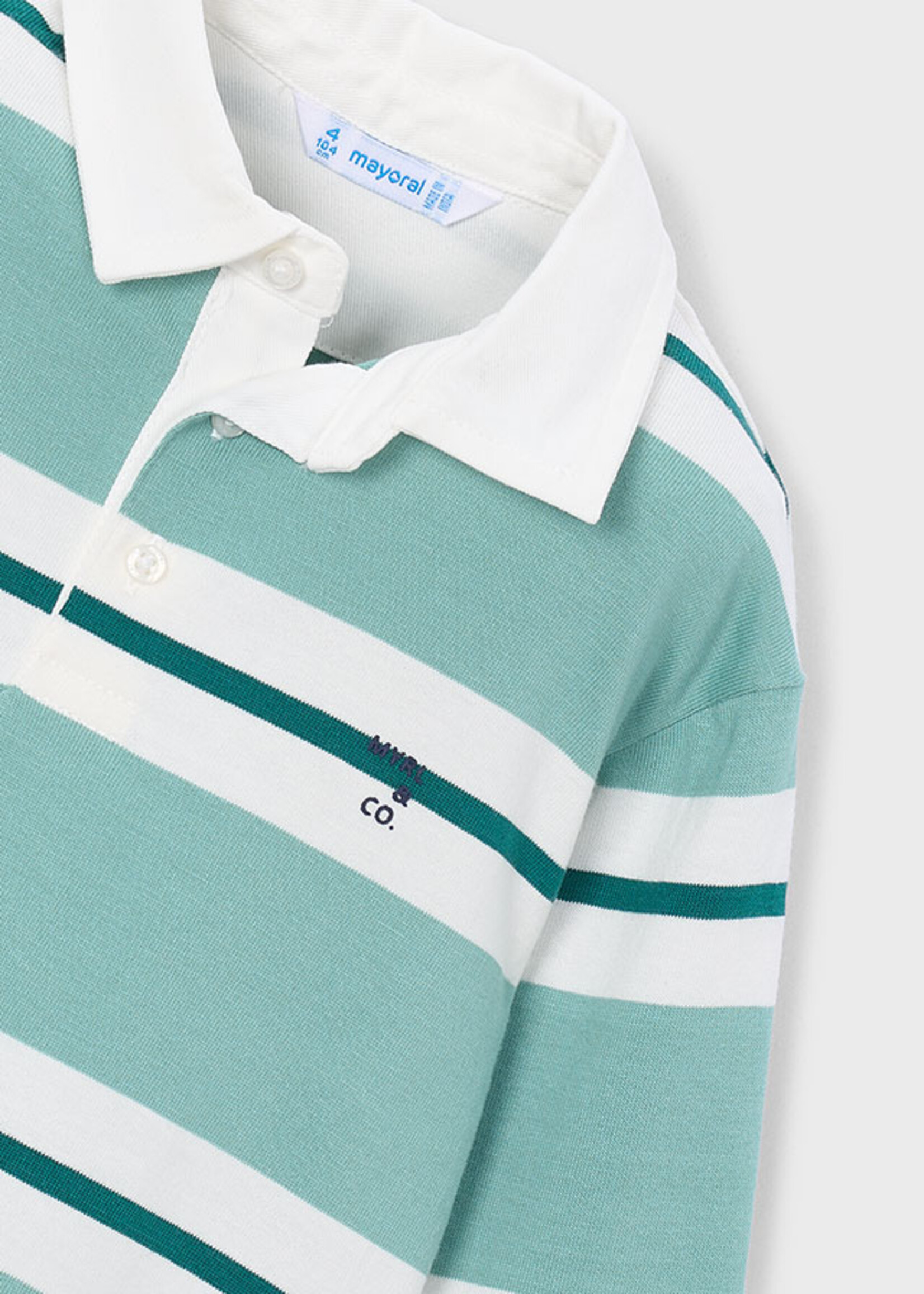 Mayoral L/S Stripe Polo Aquarium
