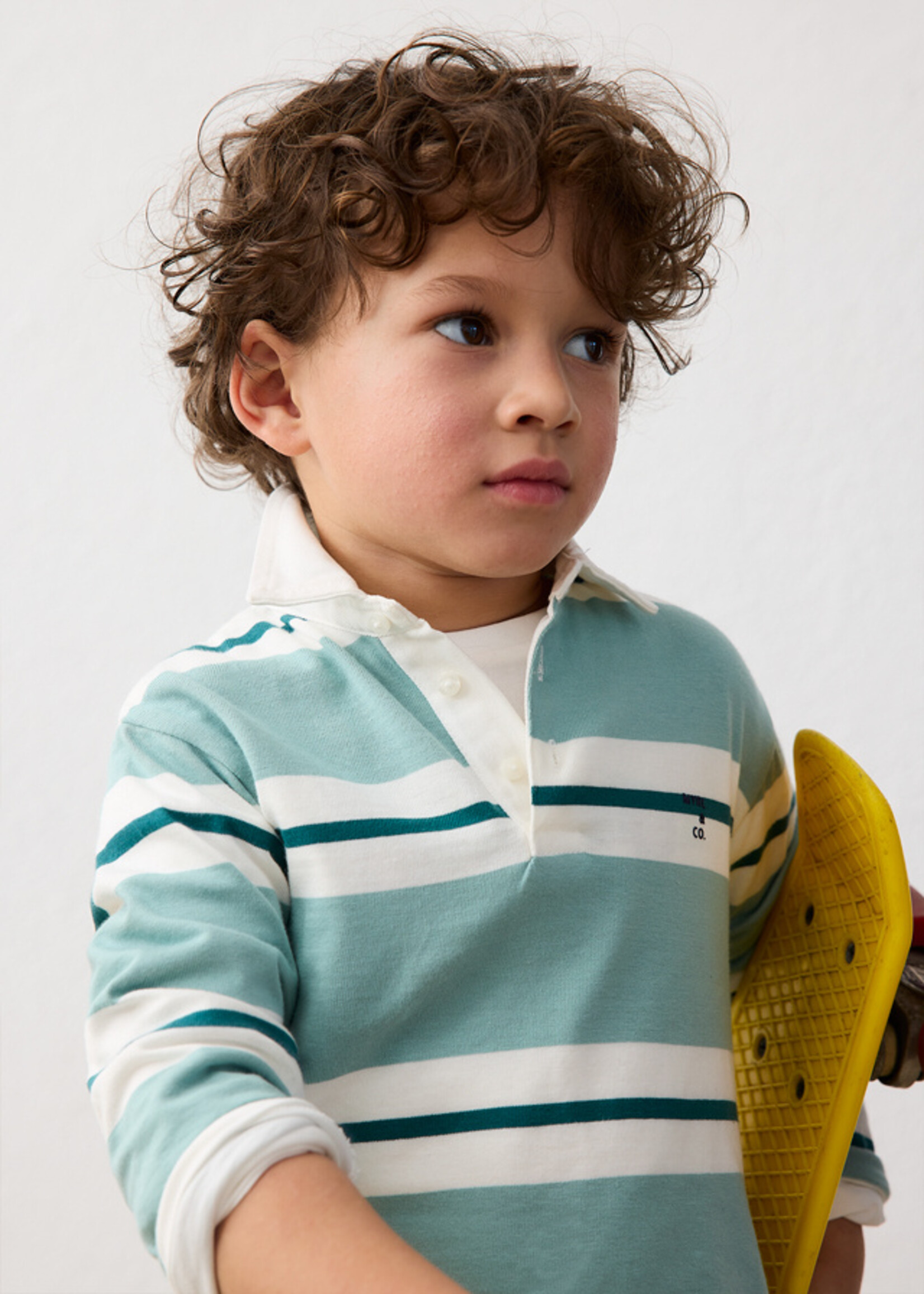 Mayoral L/S Stripe Polo Aquarium