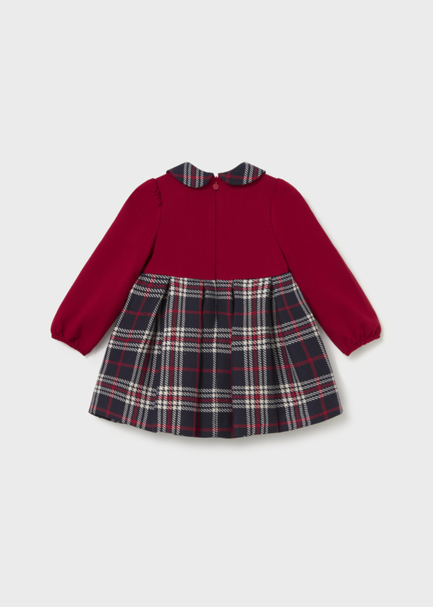 Mayoral Red Plaid Dress w/Pleated Skirt