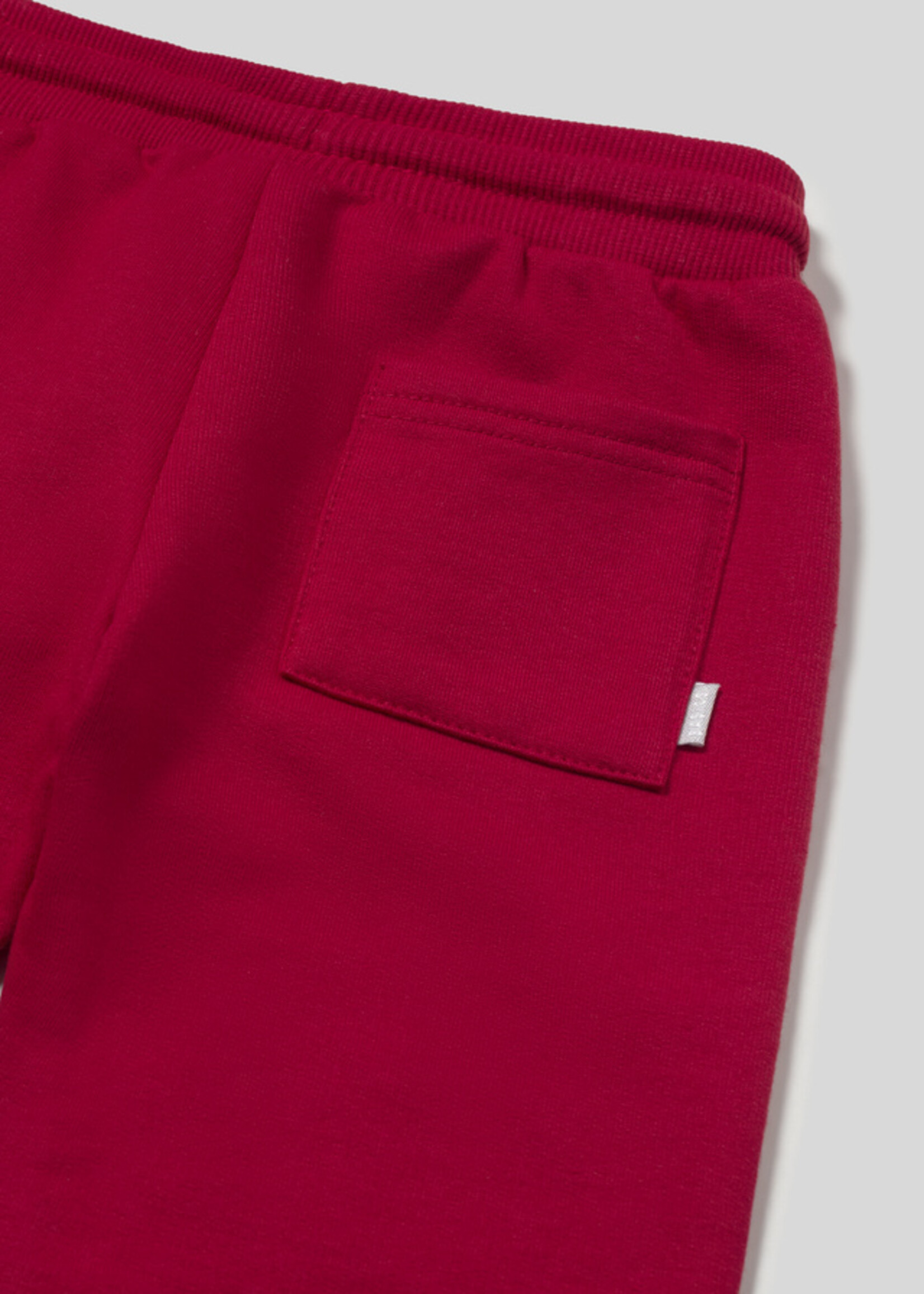 Mayoral Basic Cuffed Fleece Pants Red
