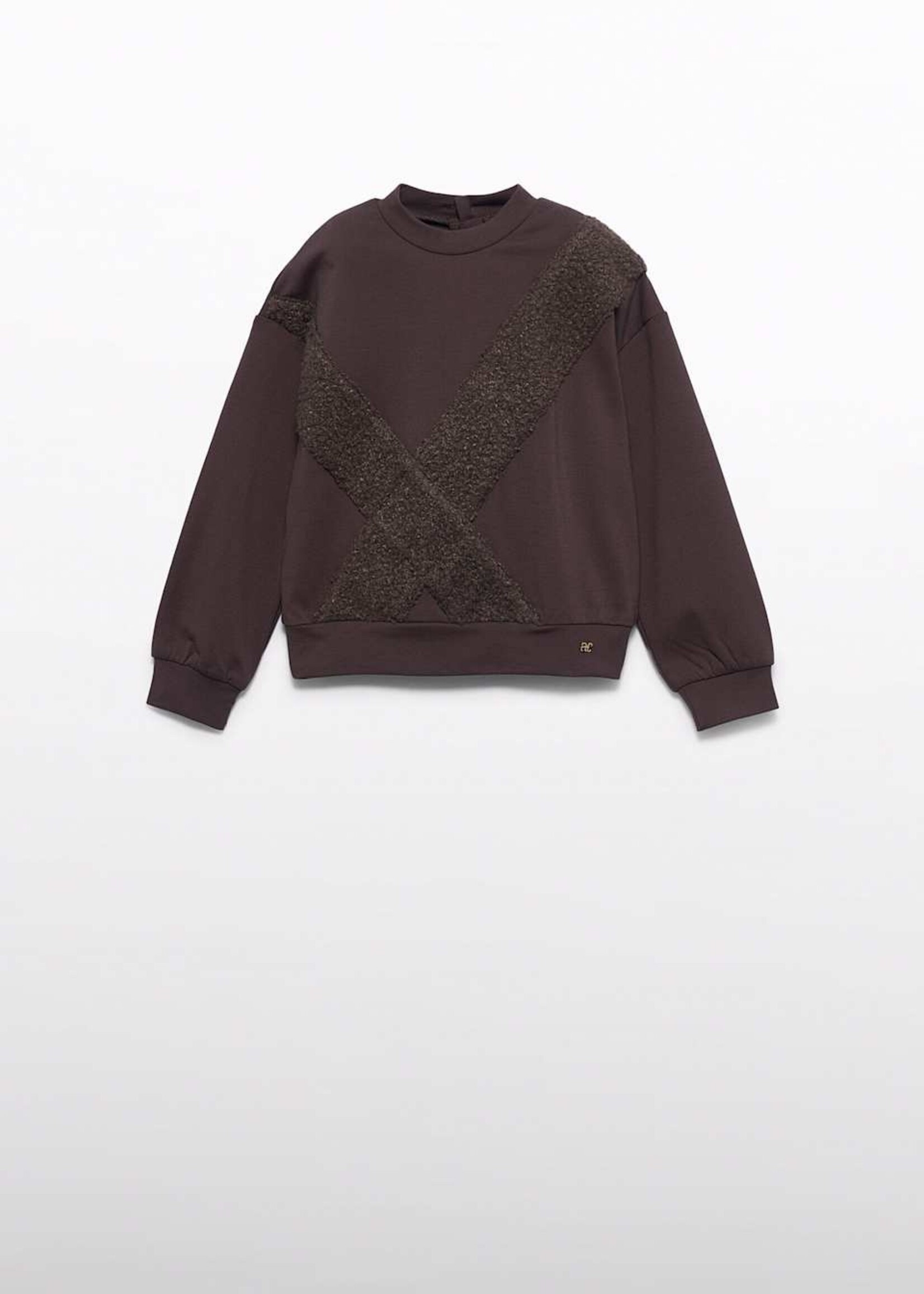 Abel & Lula Girls Pullover w/Shearling Design Brown