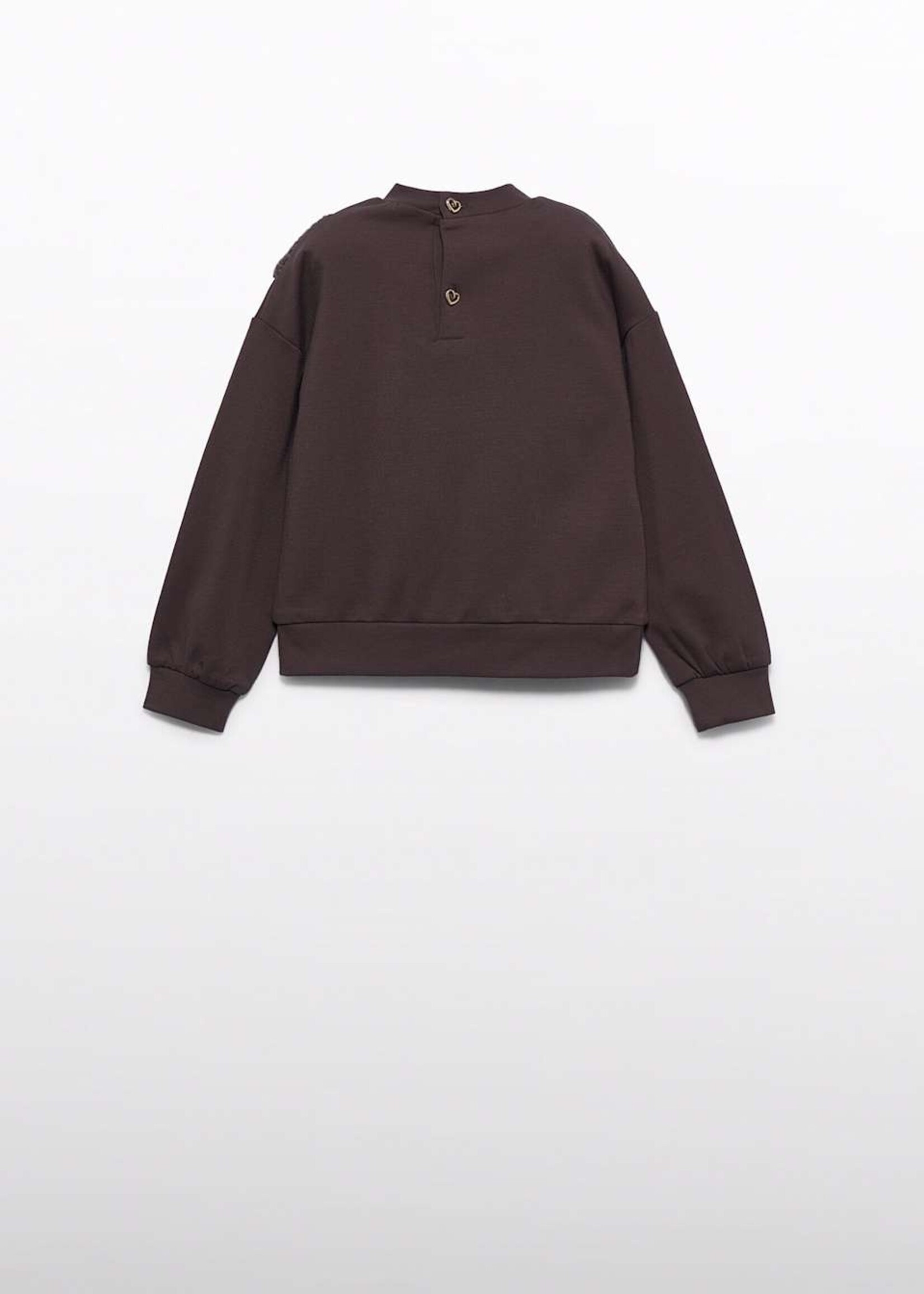 Abel & Lula Girls Pullover w/Shearling Design Brown