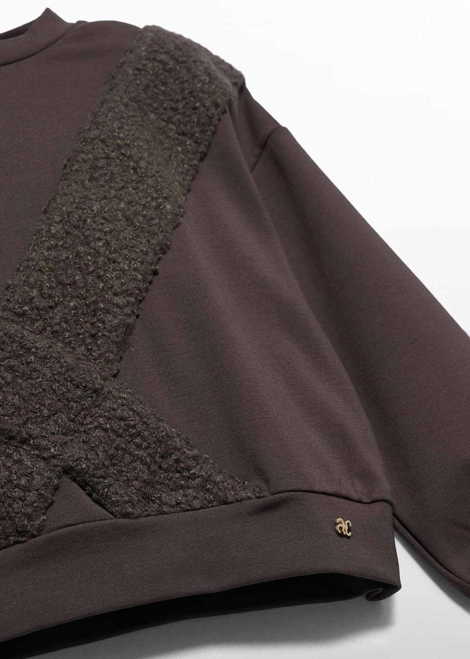 Abel & Lula Girls Pullover w/Shearling Design Brown