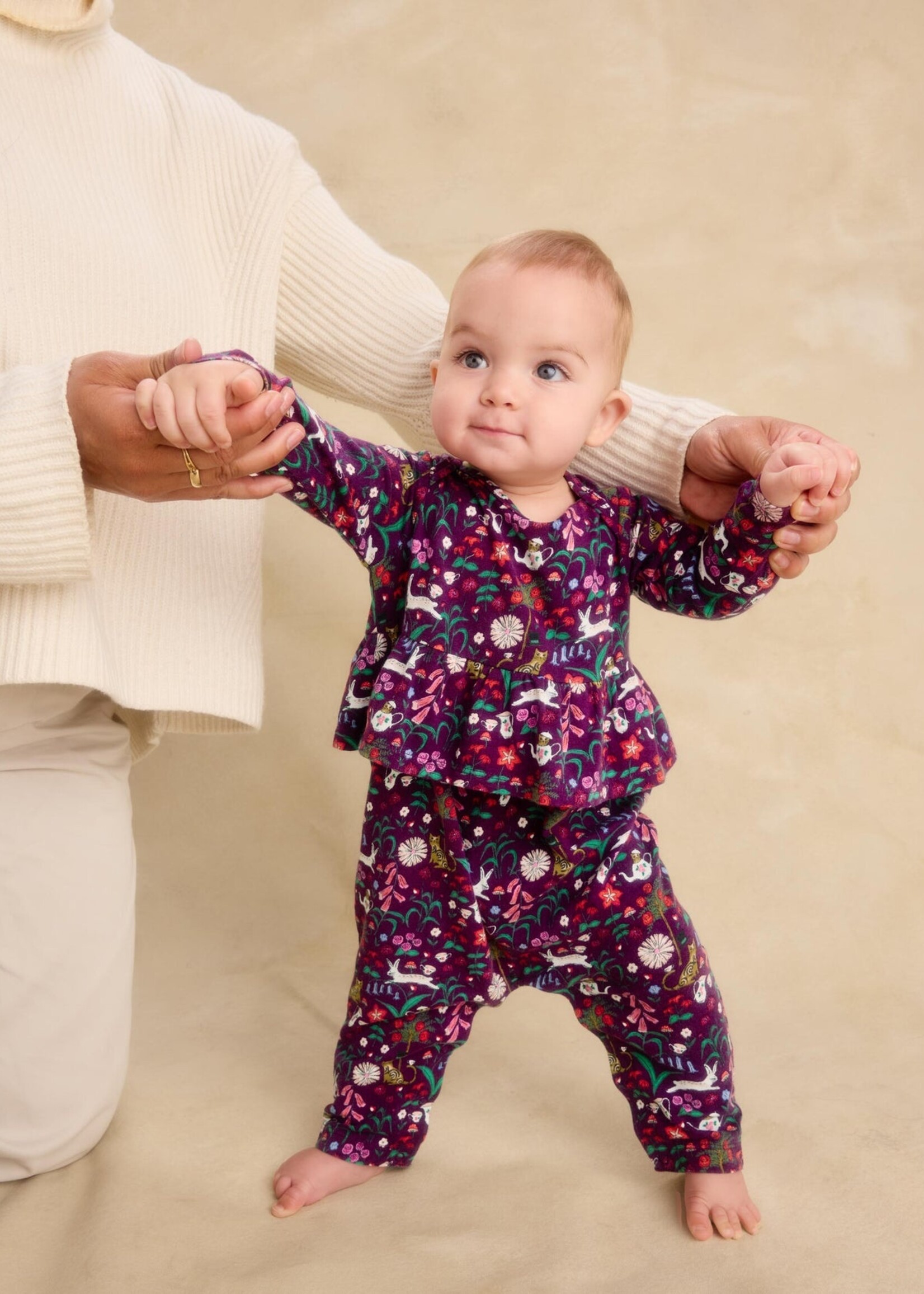 Tea Collection PRETTY PEPLUM BABY ROMPER TEA PARTY FLORAL