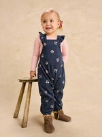 Tea Collection CORDUROY RUFFLE BABY OVERALLS MIDNIGHT POSY