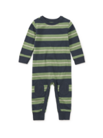 Tea Collection STRIPE KNEE PATCH BABY ROMPER INDIGO