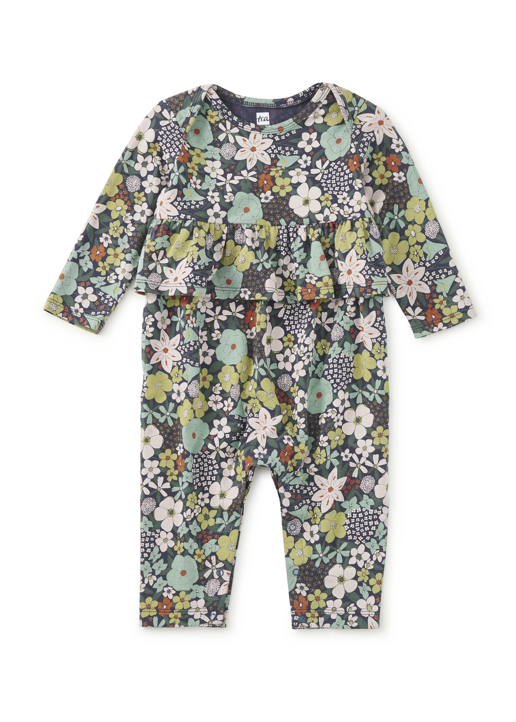 Tea Collection PRETTY PEPLUM BABY ROMPER CHELSEA GARDEN FLORAL