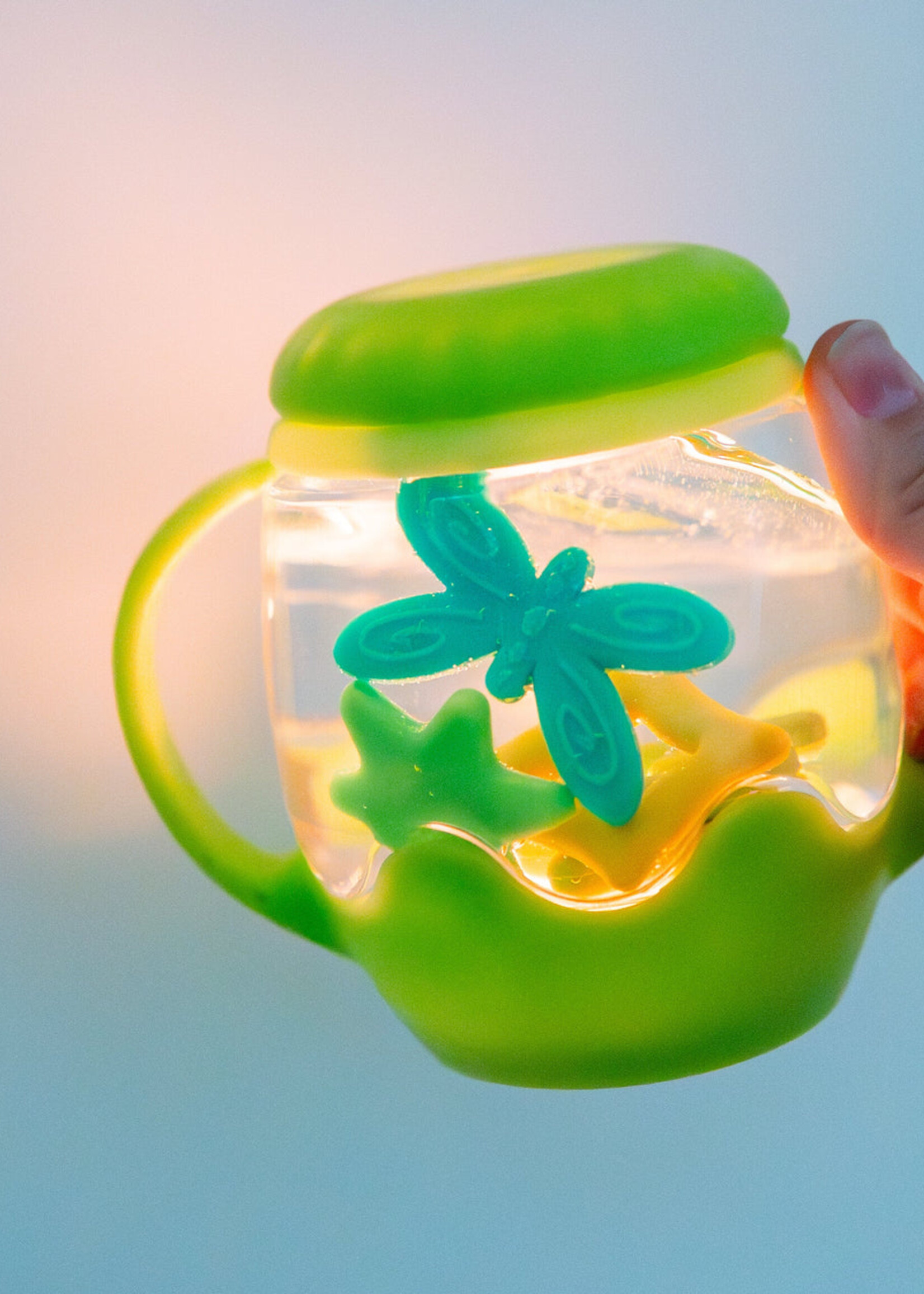 Glo Pals Mini Sensory Jar/Silicone Fun Filler Bundle - Green