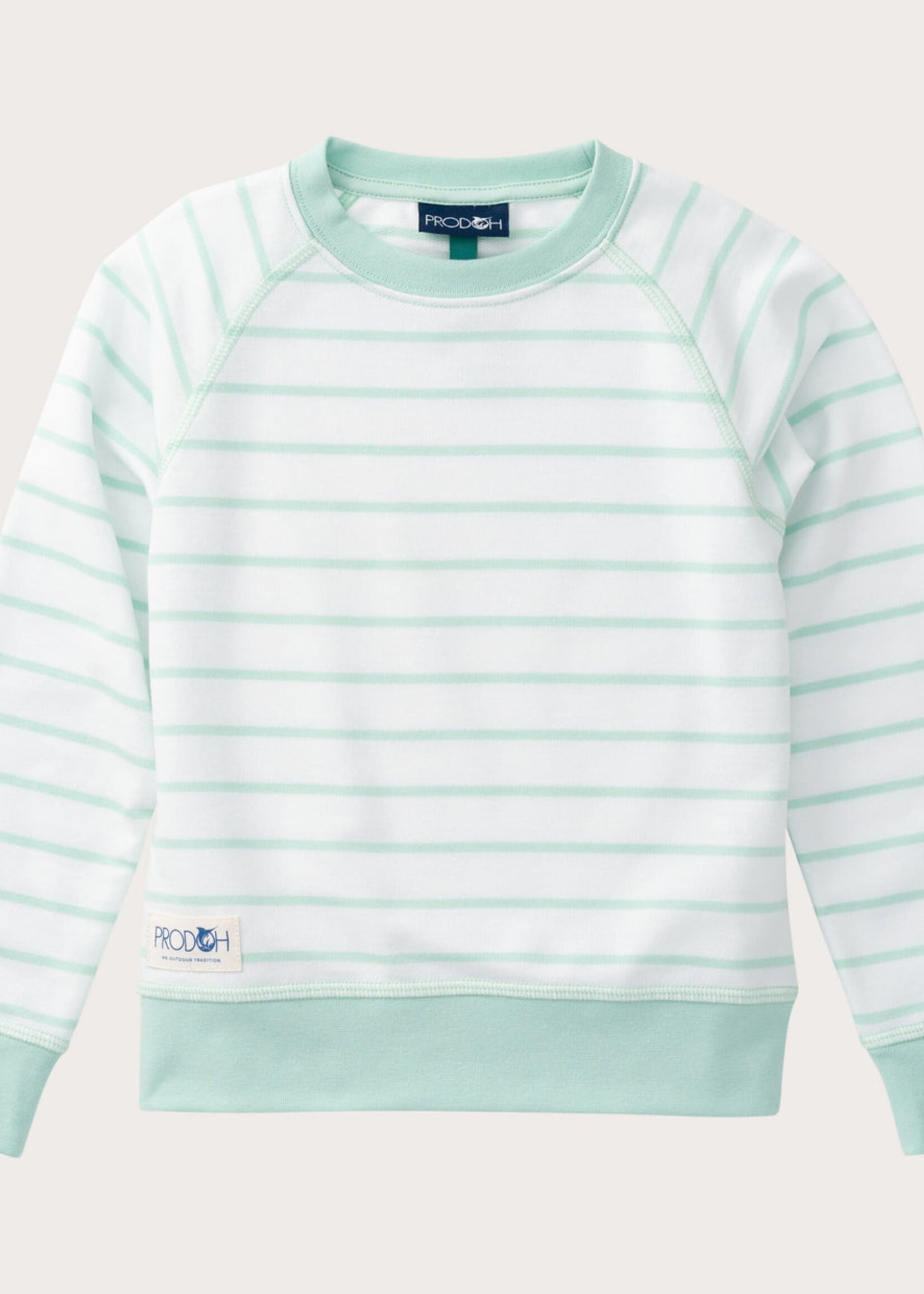 Prodoh Girls Crew Control Sweatshirt Mint Green Stripe