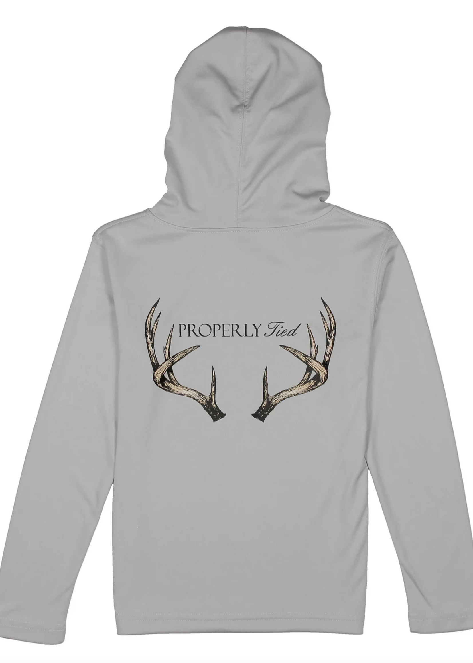 Properly Tied Shade Performance Hoodie Vintage Antler Ice Grey