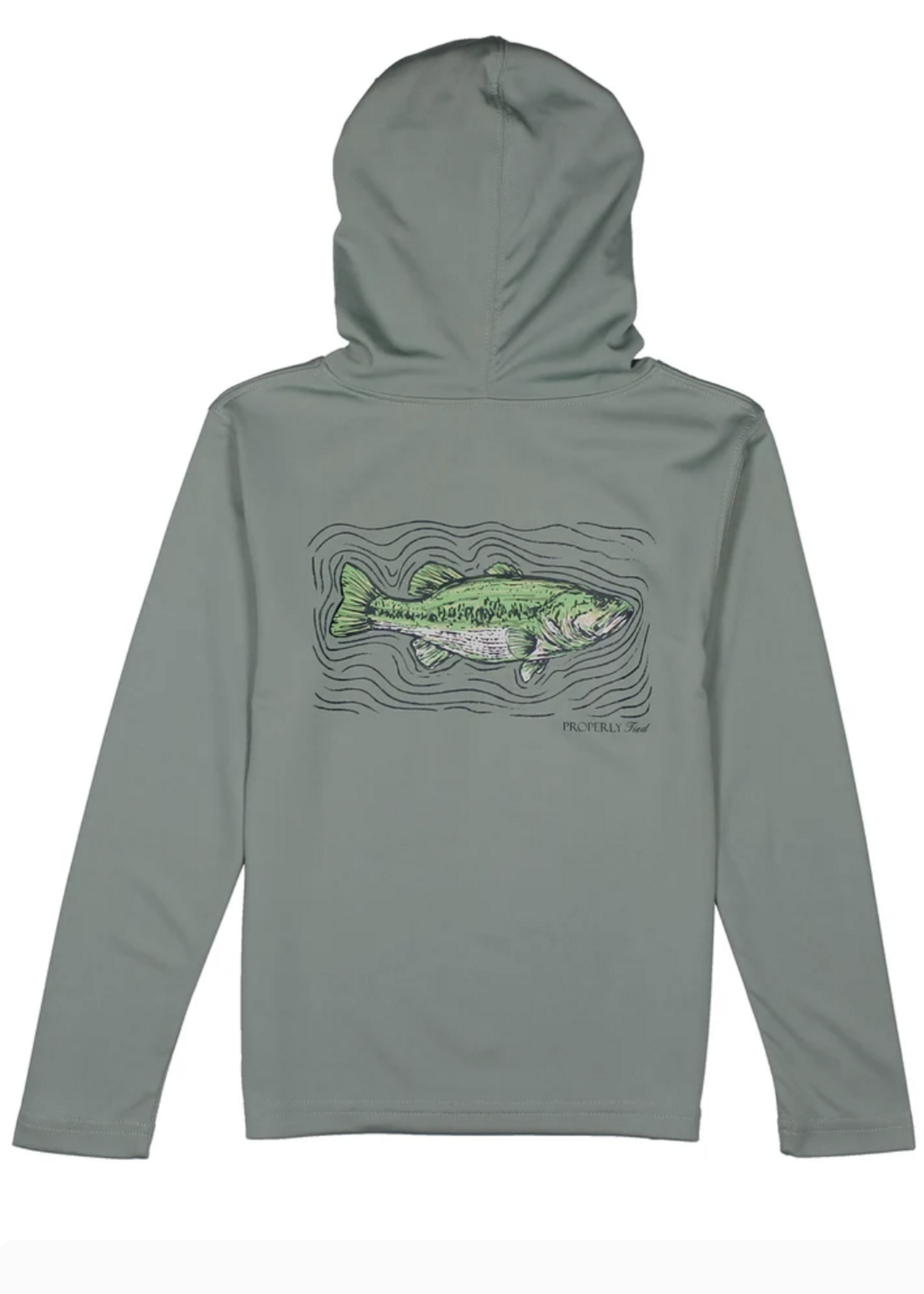 Properly Tied Shade Performance Hoodie Spotted Bass Fog