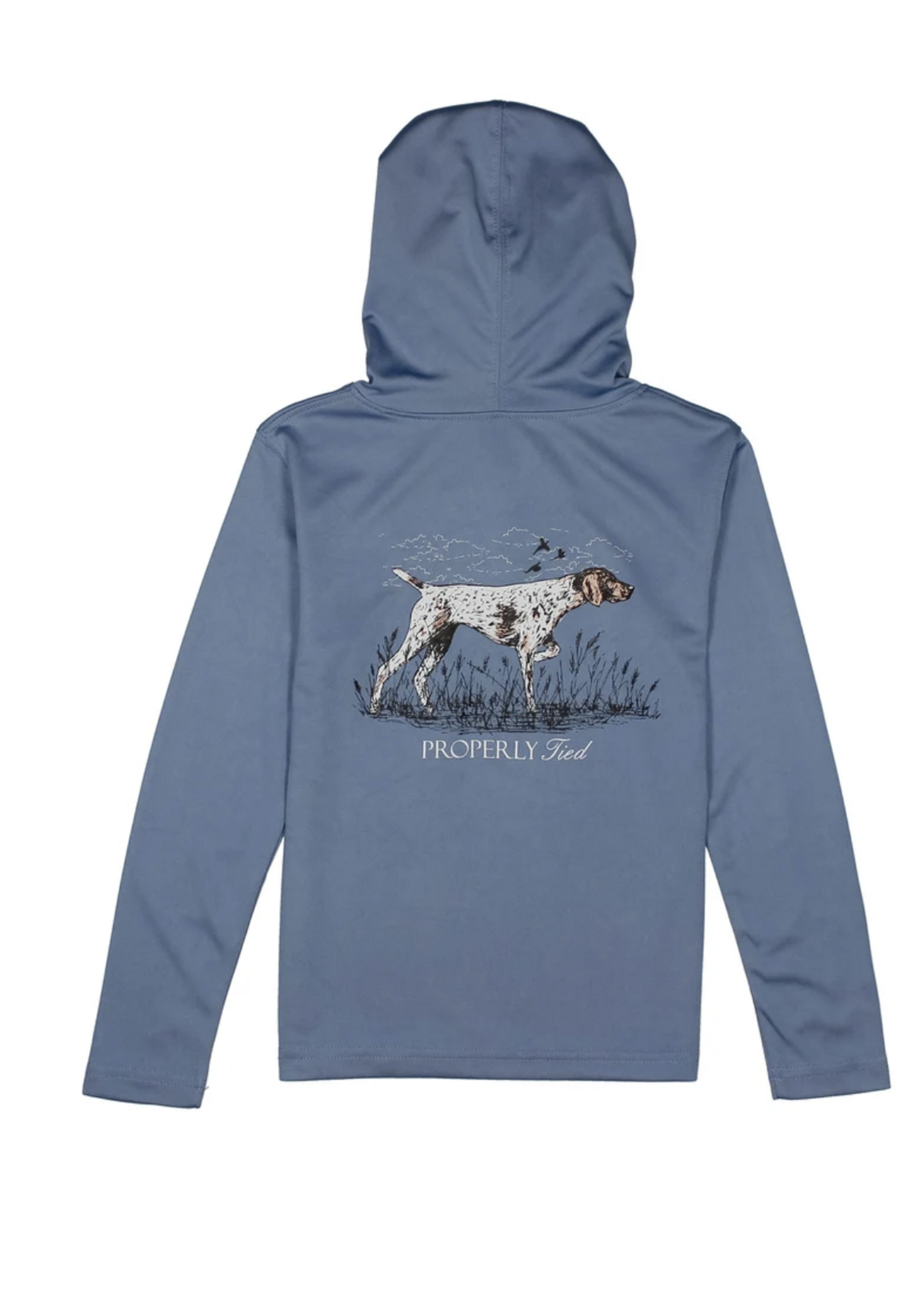 Properly Tied Shade Performance Hoodie Pointer Stone Blue