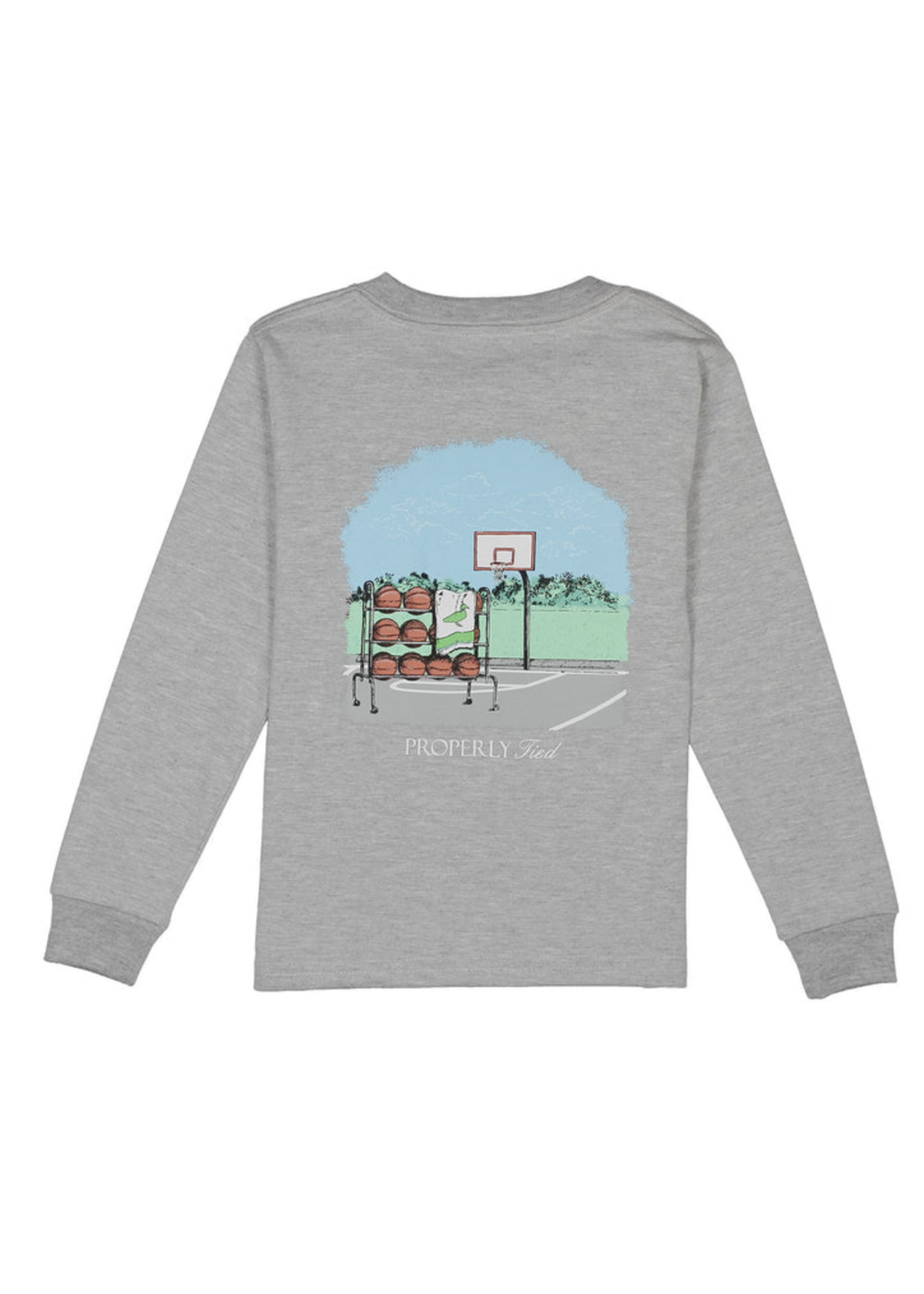 Properly Tied Basketball Tee L/S Heather Grey