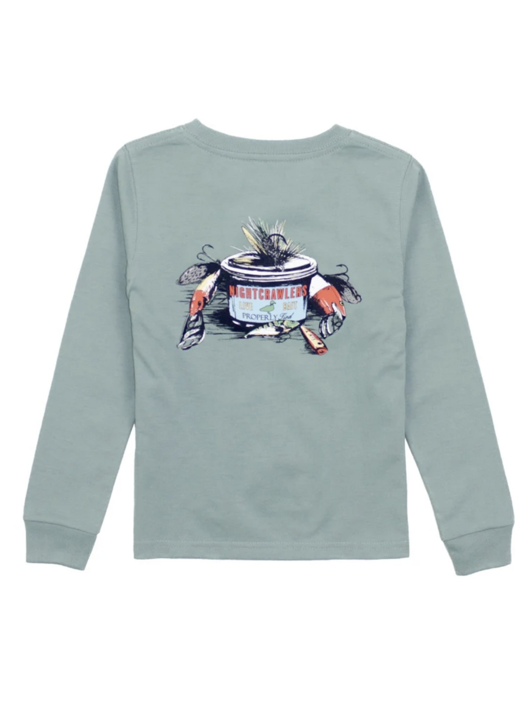 Properly Tied Bait and Tackle L/S Tee Fog
