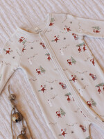 Rylee + Cru LLC ORGANIC LONG JOHN PAJAMAS GNOME VILLAGE