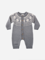 Rylee + Cru LLC FAIR ISLE ROMPER SLATE