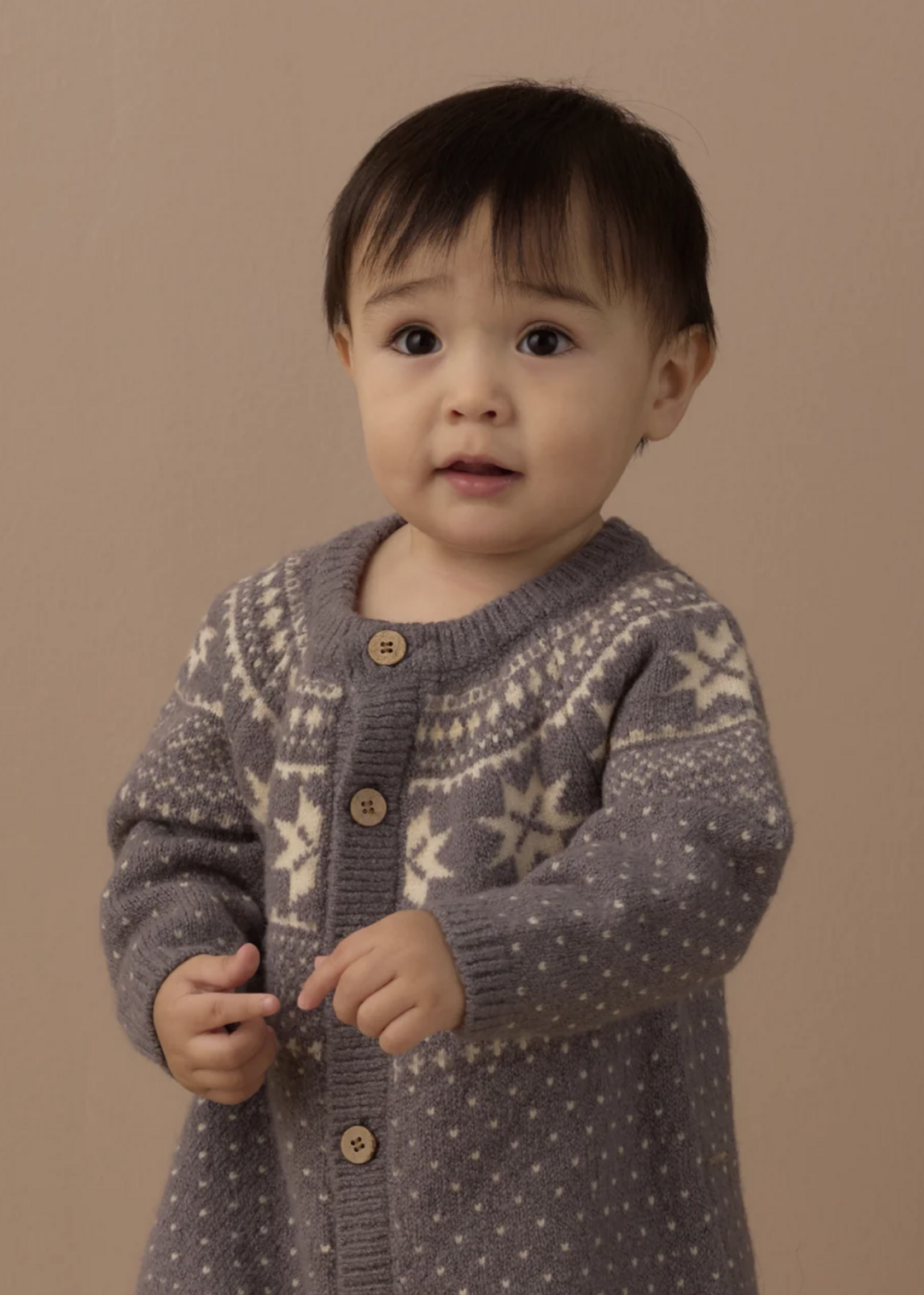Rylee + Cru LLC FAIR ISLE ROMPER SLATE