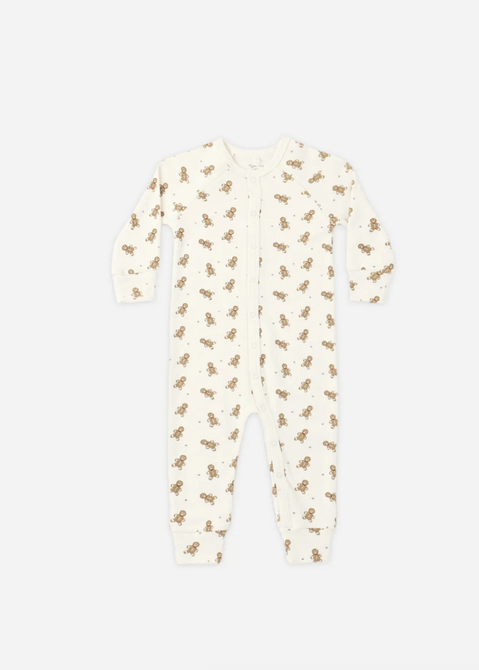 Rylee + Cru LLC ORGANIC LONG JOHN PAJAMAS GINGERBREAD