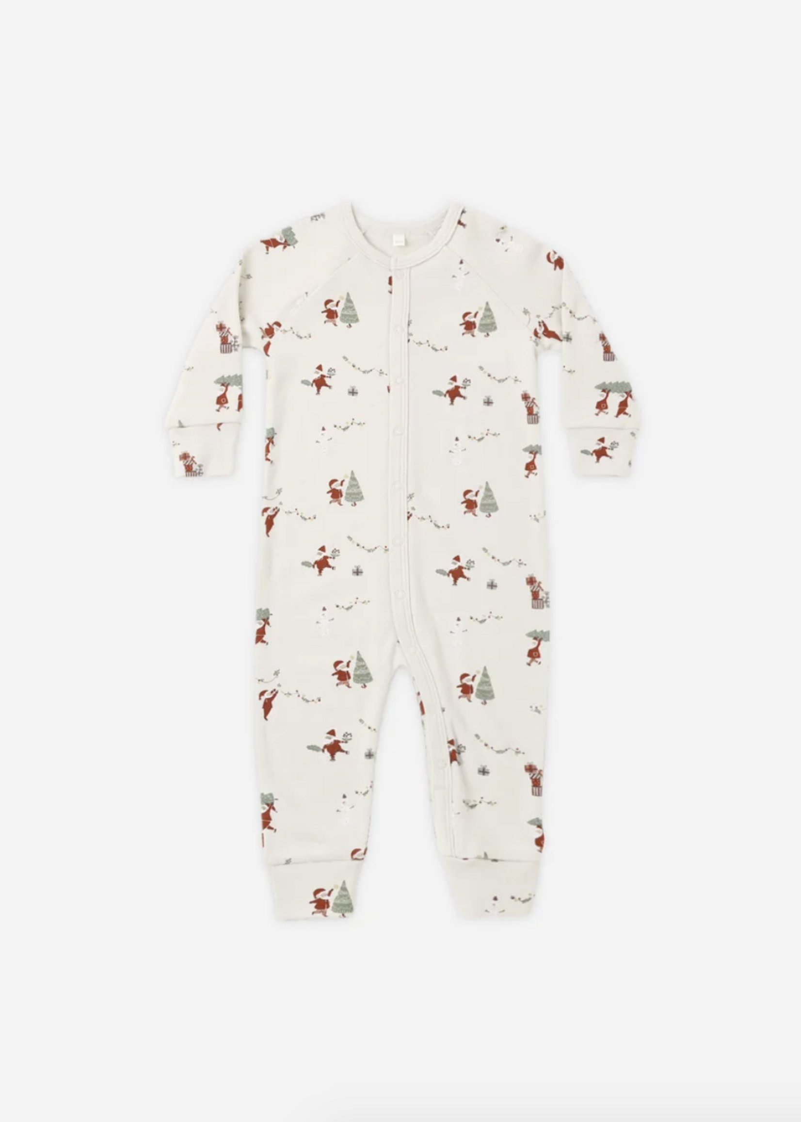 Rylee + Cru LLC ORGANIC LONG JOHN PAJAMAS GNOME VILLAGE