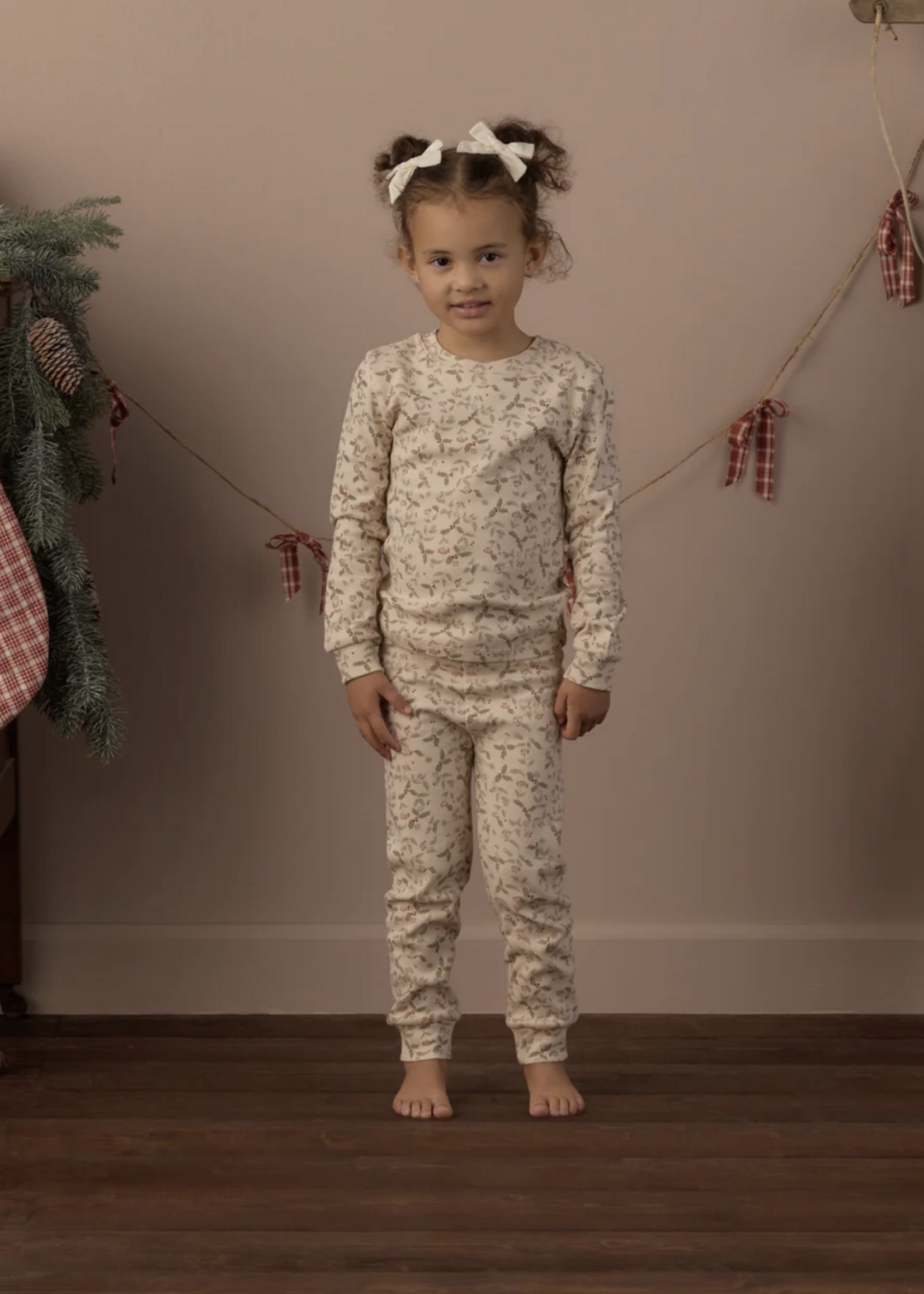 Rylee + Cru LLC ORGANIC L/S PAJAMA SET HOLLY FLEUR